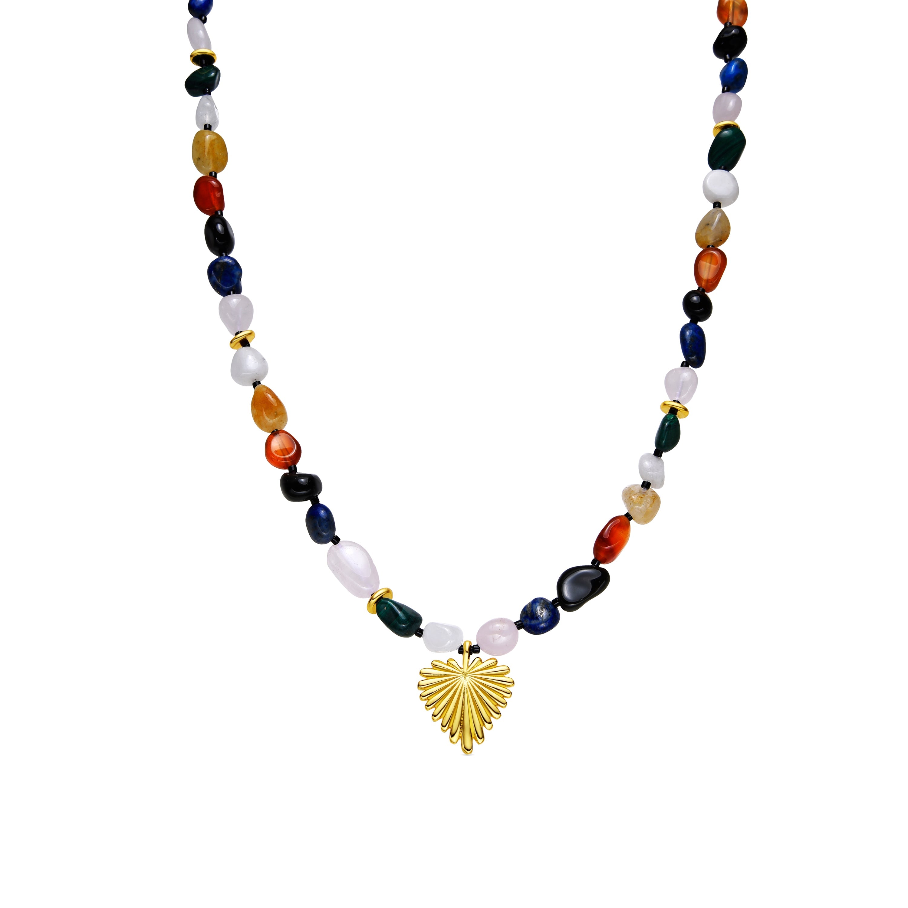 Collana con Pietra Naturale Multicolore finitura oro 18k - Ilisen