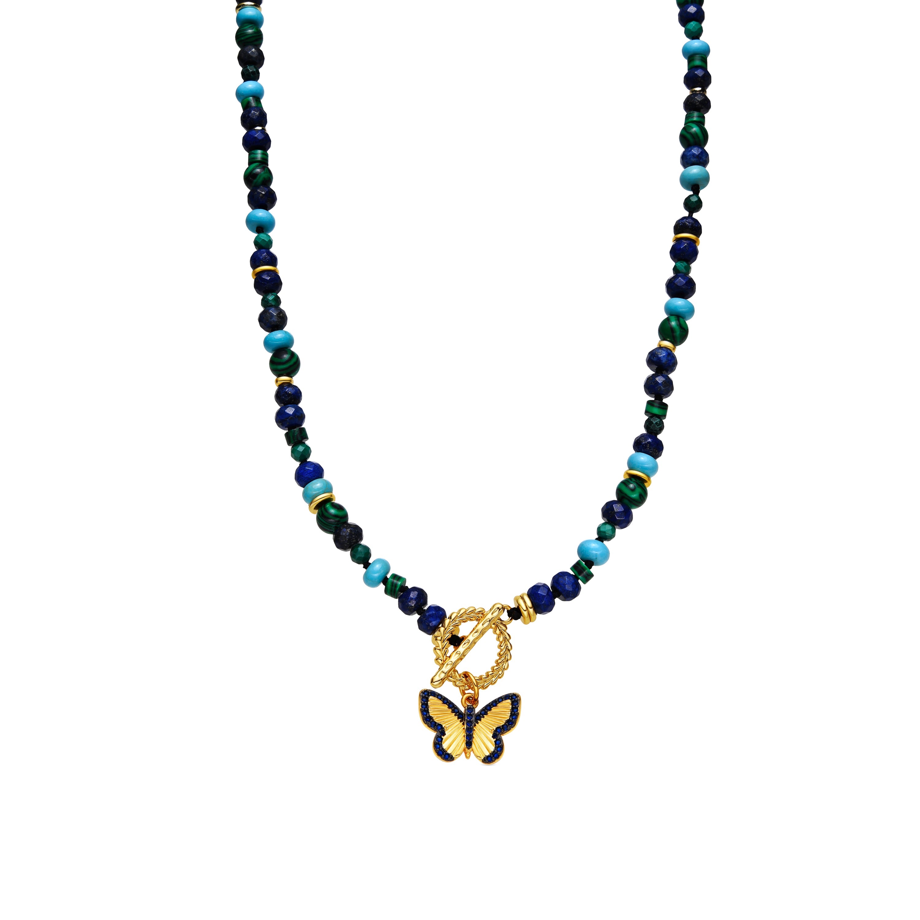 Collana con Lapislazzuli Naturale finitura oro 18k - Arru