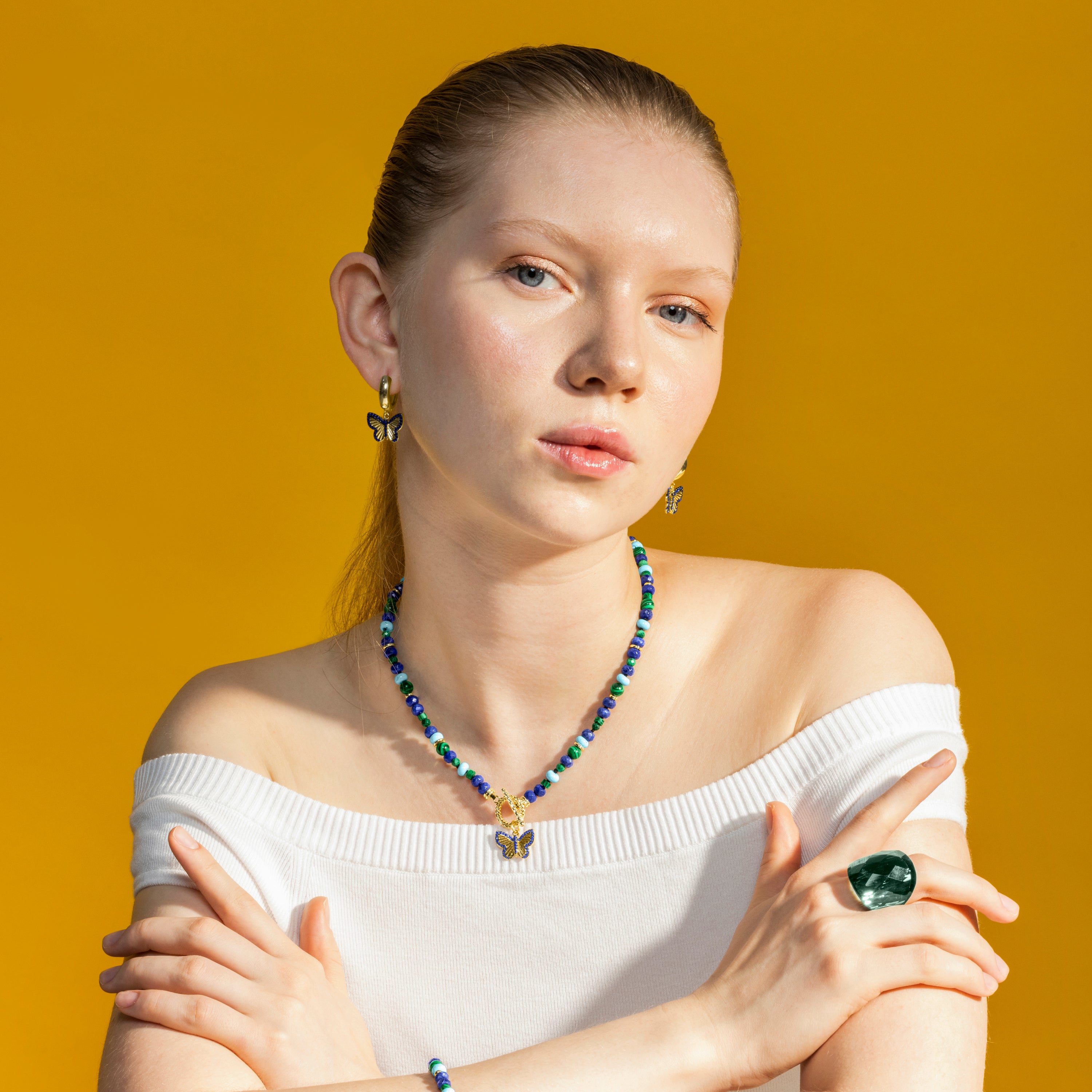 Collana con Lapislazzuli Naturale finitura oro 18k - Arru