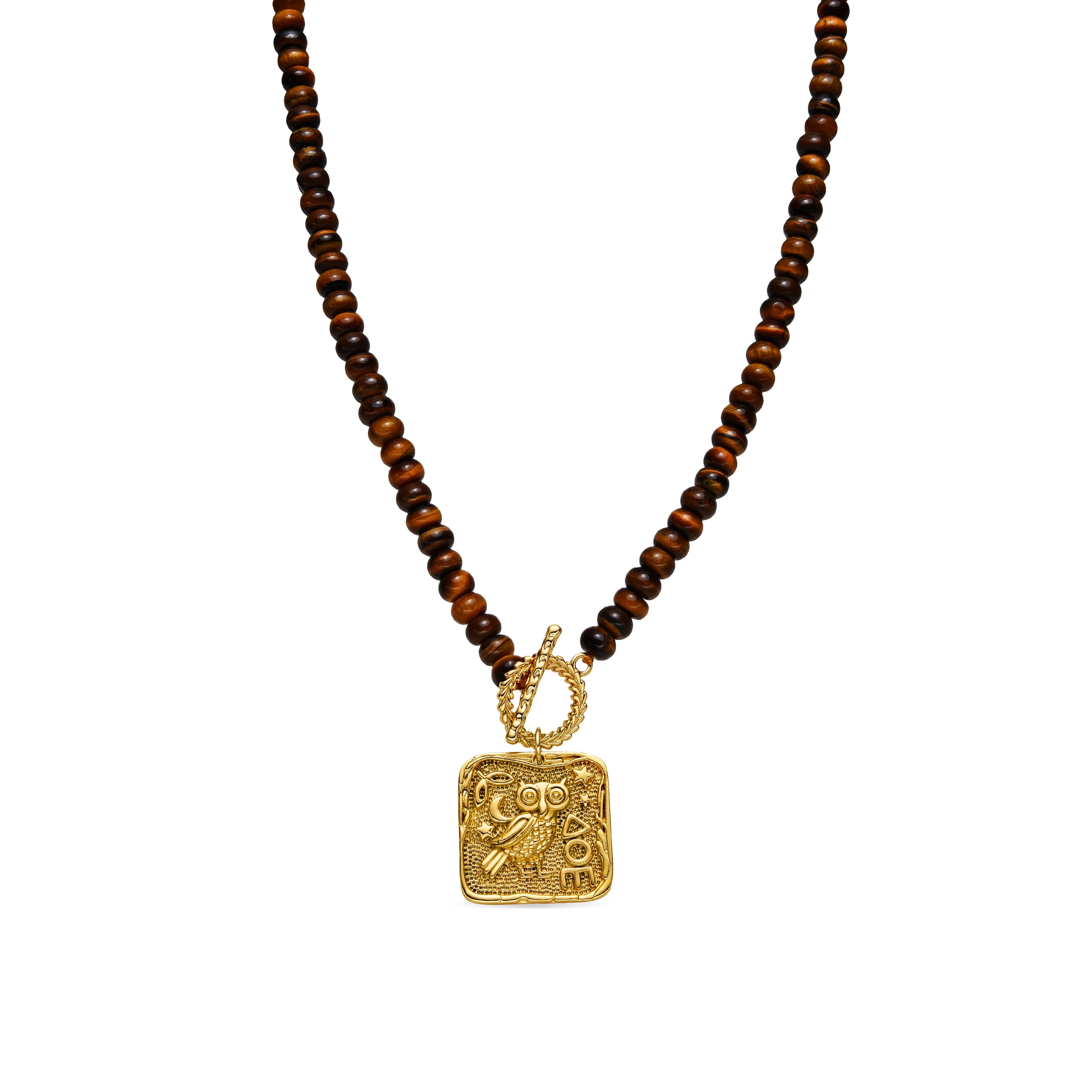 Collana con Occhio di Tigre finitura oro 18k - Lessy