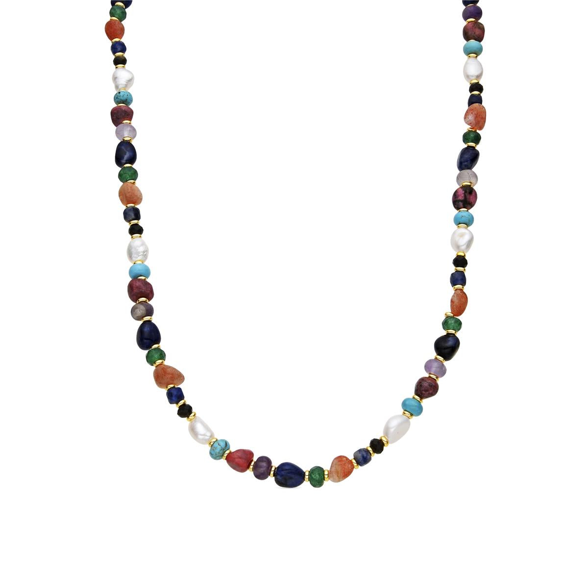 18k Yellow Gold Finished Necklace and White Pearl - Umavi