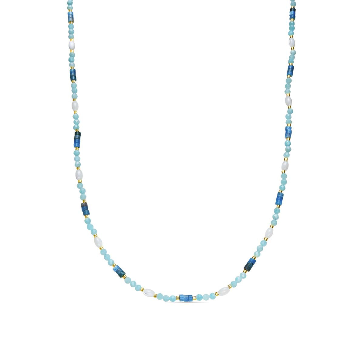 Collar acabado oro amarillo de 18k y Amazonita - Kico