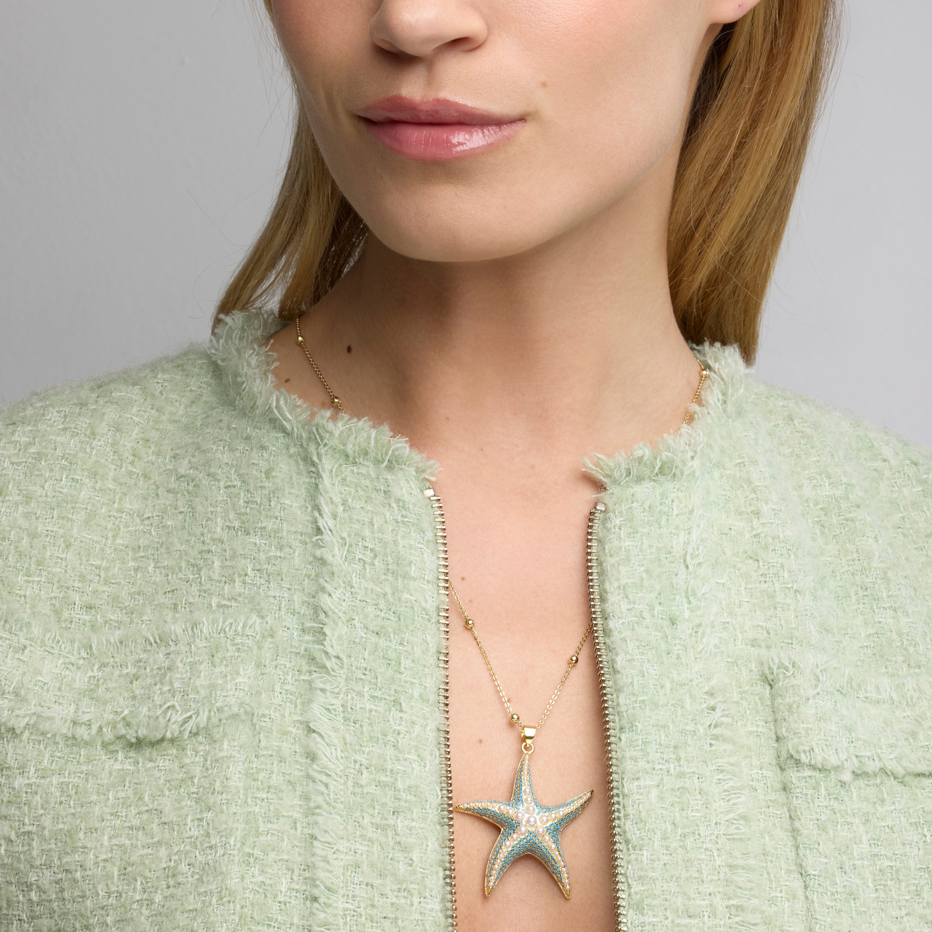 18k Yellow Gold Finished Necklace with White Pearl - Ruko
