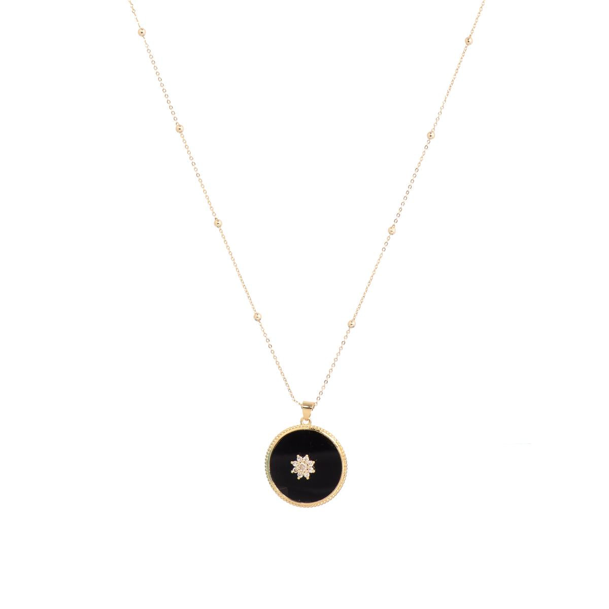 18k Yellow Gold Finished Necklace and Hydrothermal Onyx Quartz - Salks