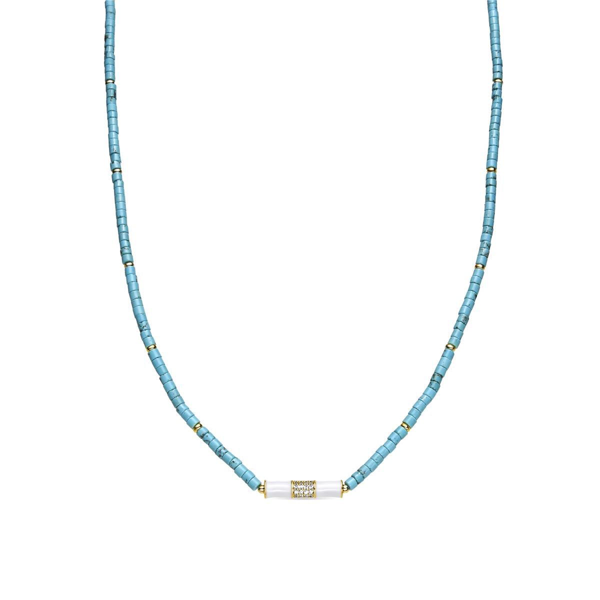 18k yellow gold finished necklace and Onyx - Asmi