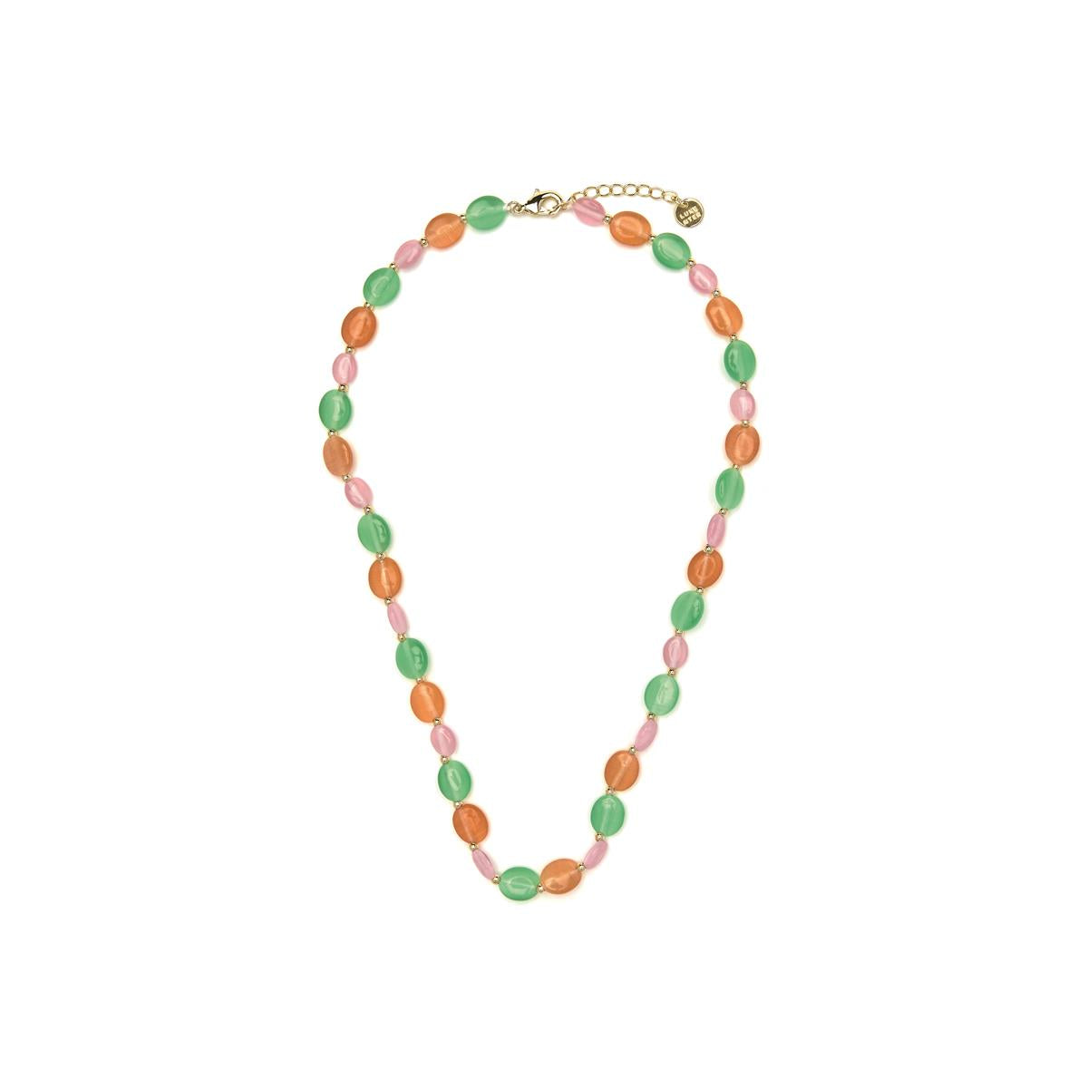 18k yellow gold finished necklace and Multicolor Cat's Eye - Gorai