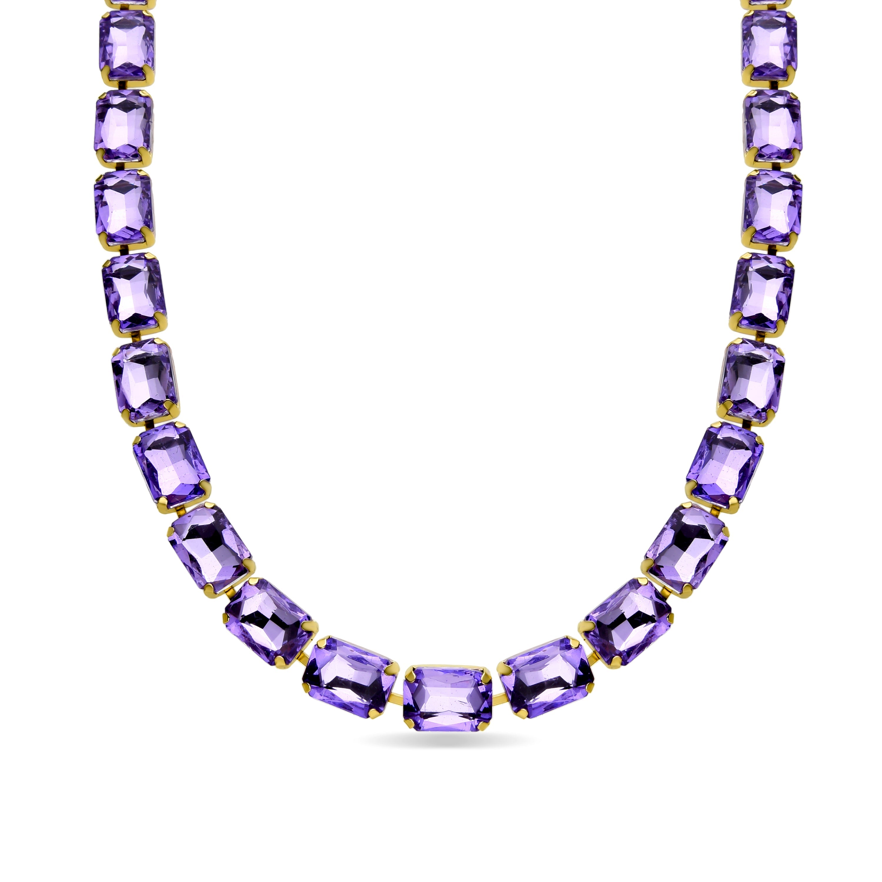 Collier en Cristal Violet fini en or jaune 18K - Ankek