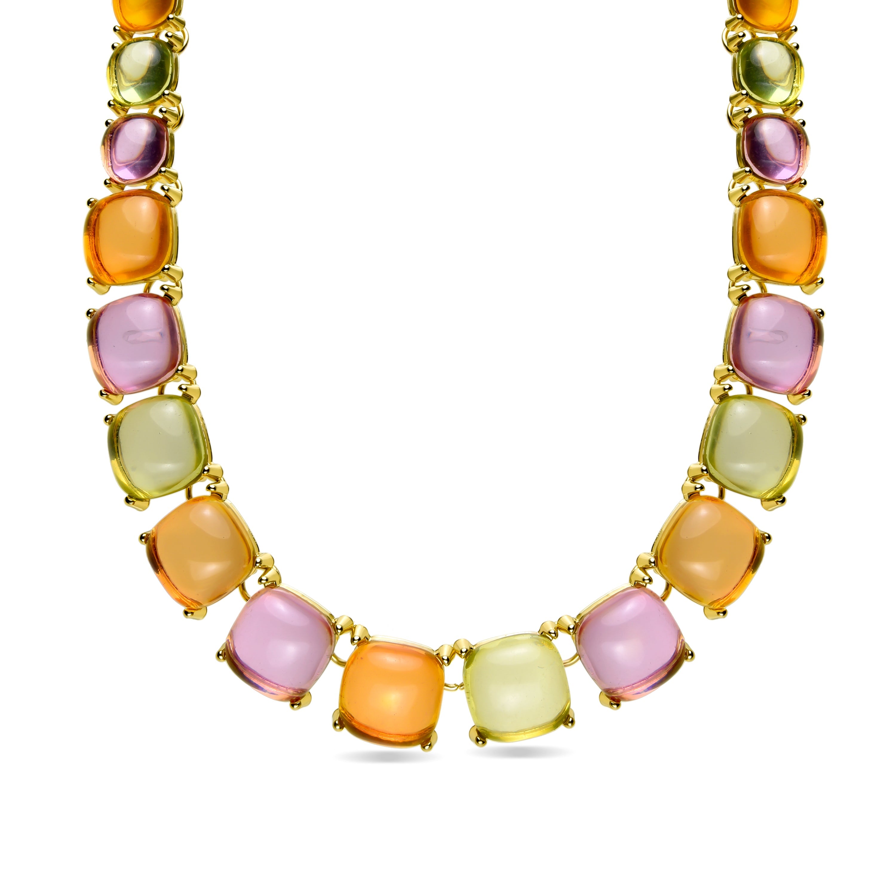 Collar de Cristal Multicolor acabado en oro amarillo 18K - Tosab
