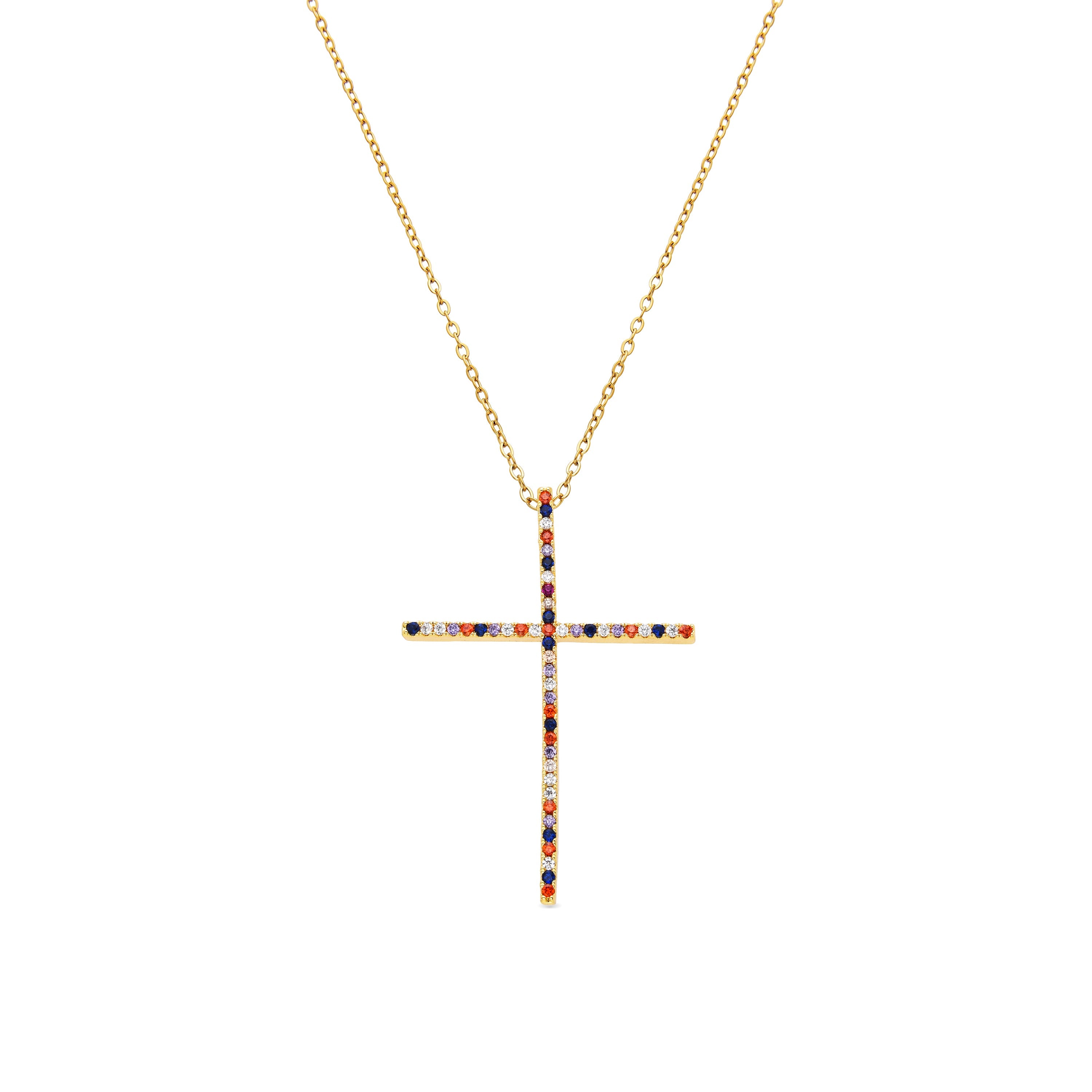 Collar con Circonita Multicolor acabado oro 18K - Irend