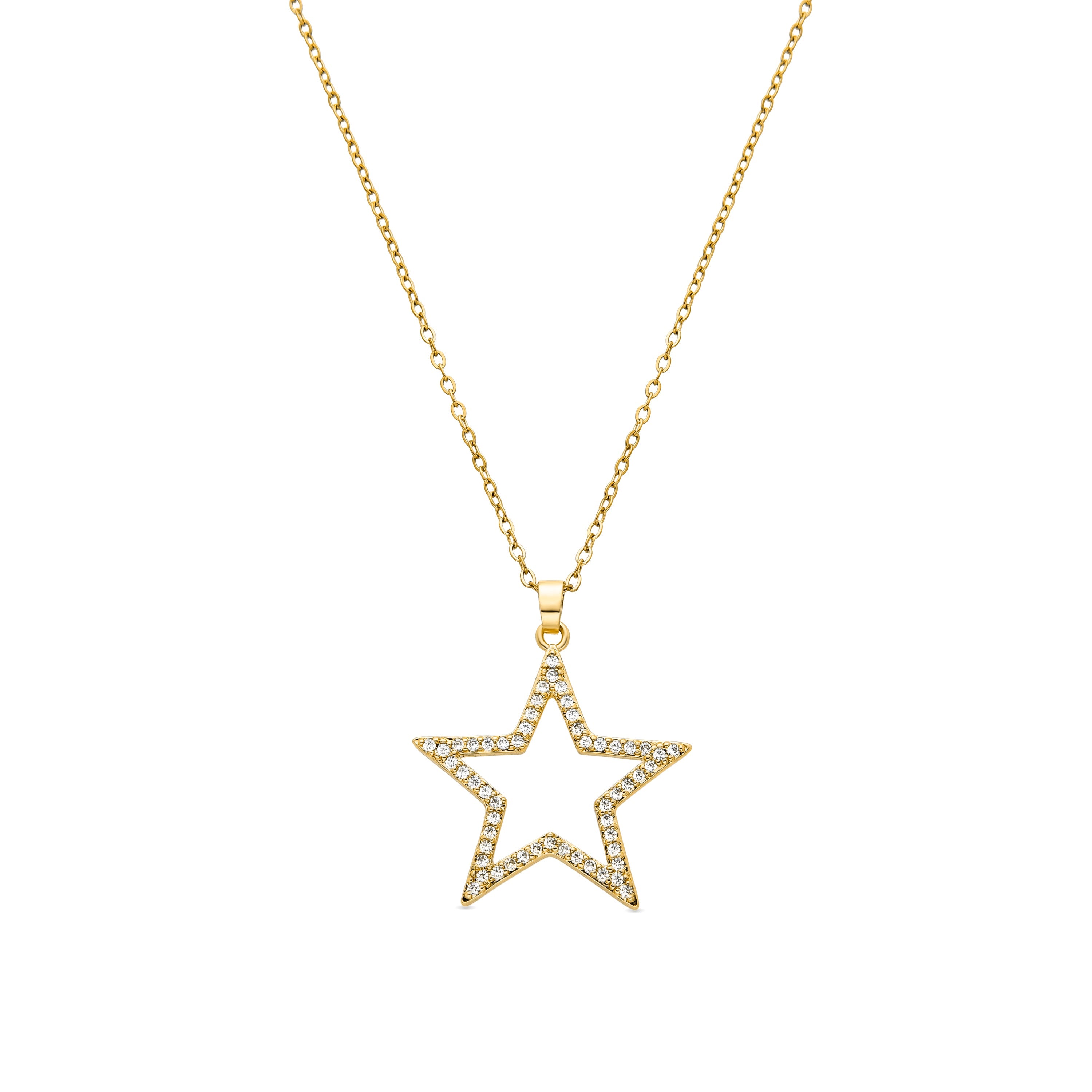 Collar con Circonita Brillante acabado oro 18K - Sanem