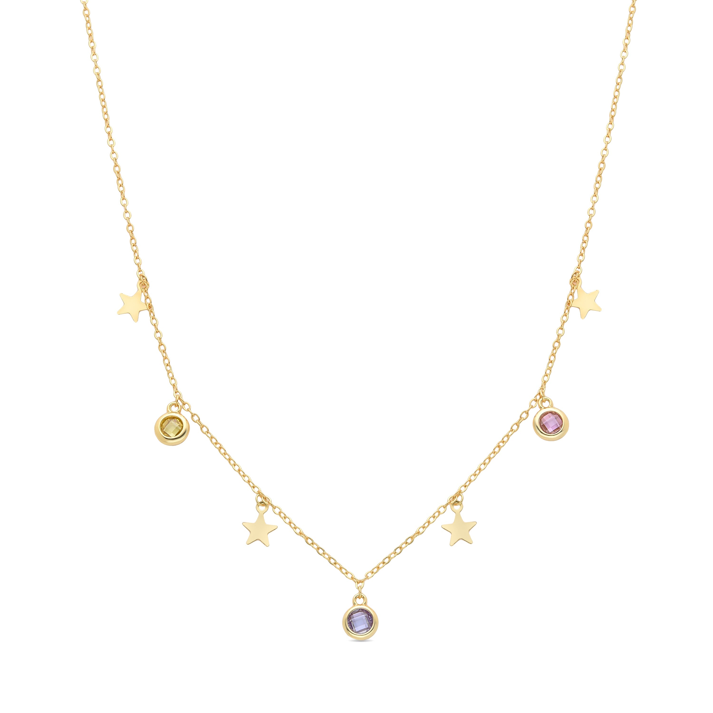 Collana in Circonita Multicolore con finitura in oro giallo 18K - Sunah