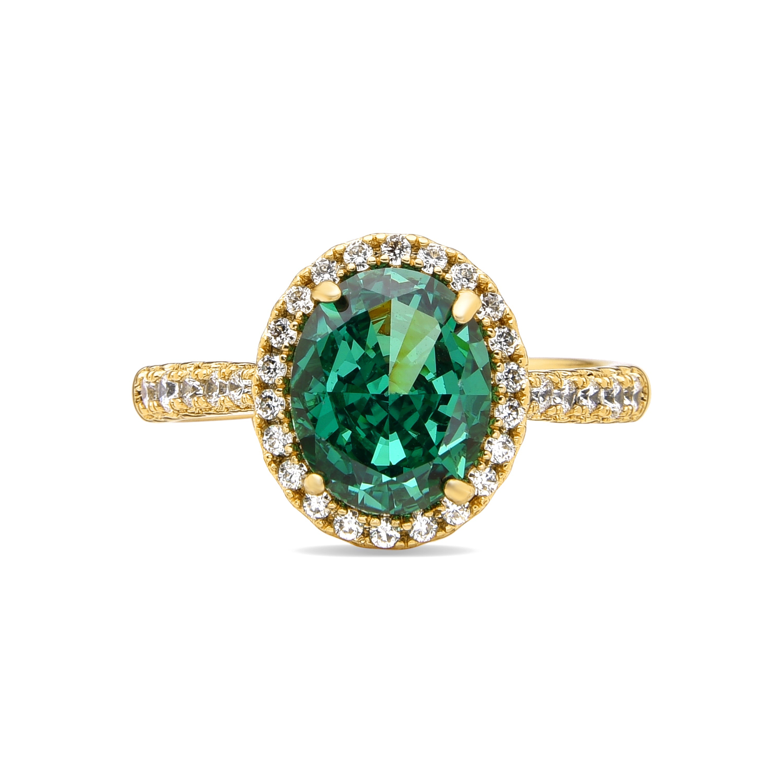 Ring met Smaragd Zirconia afwerking 18k goud - Rudfer