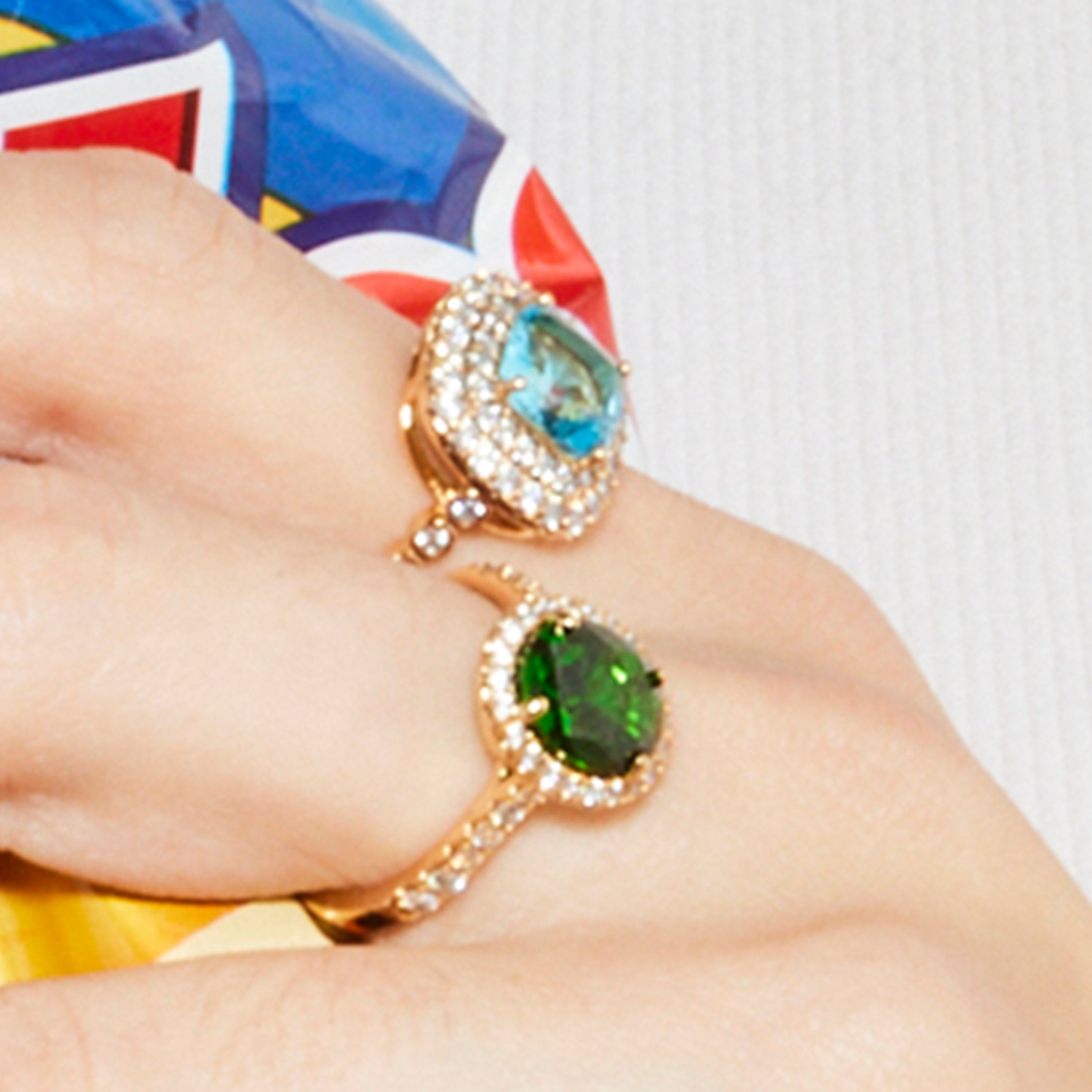 Bague avec Zirconium Aigue-Marine finition or 18k - Milli