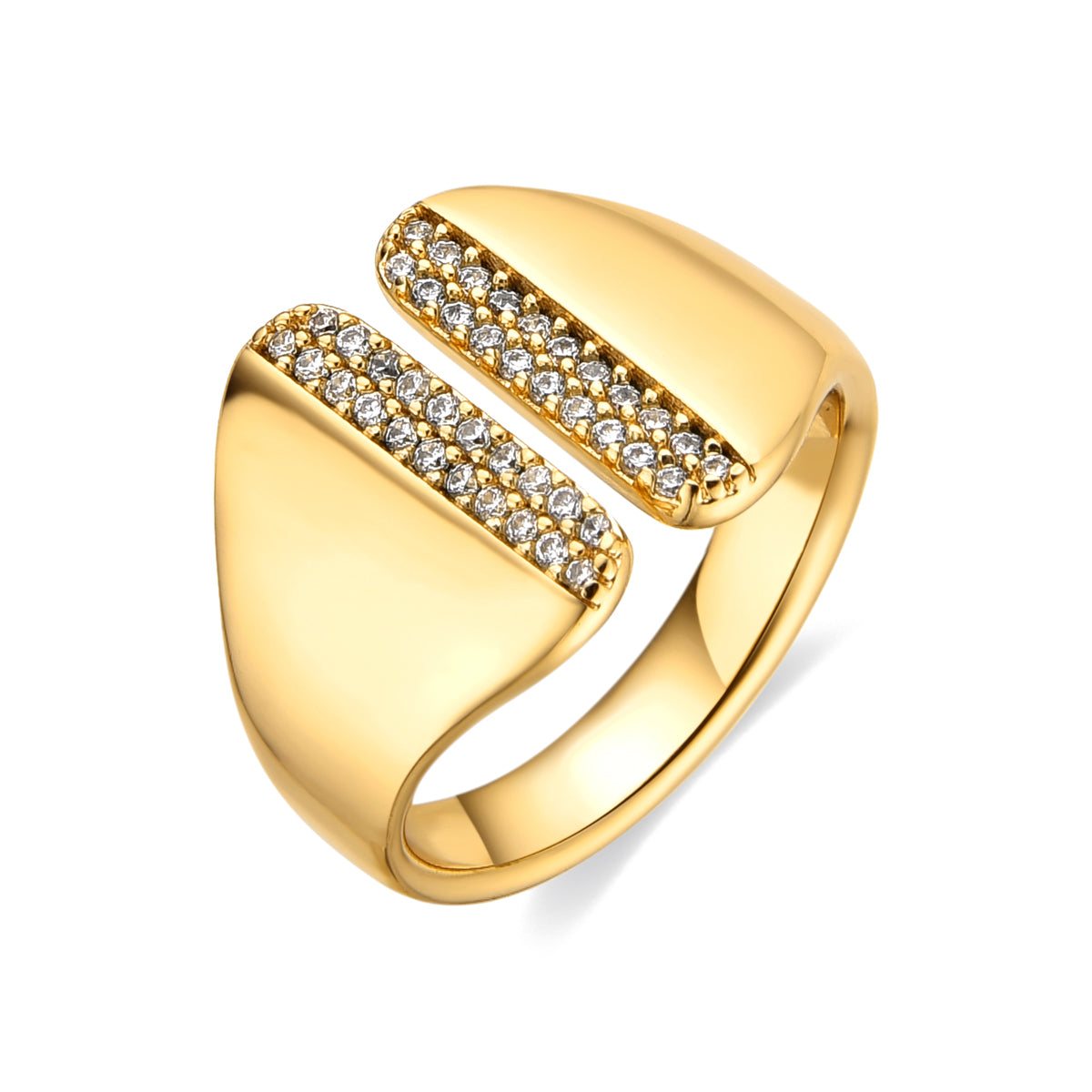 Bague avec Zirconium Brillant finition or 18k - Niando