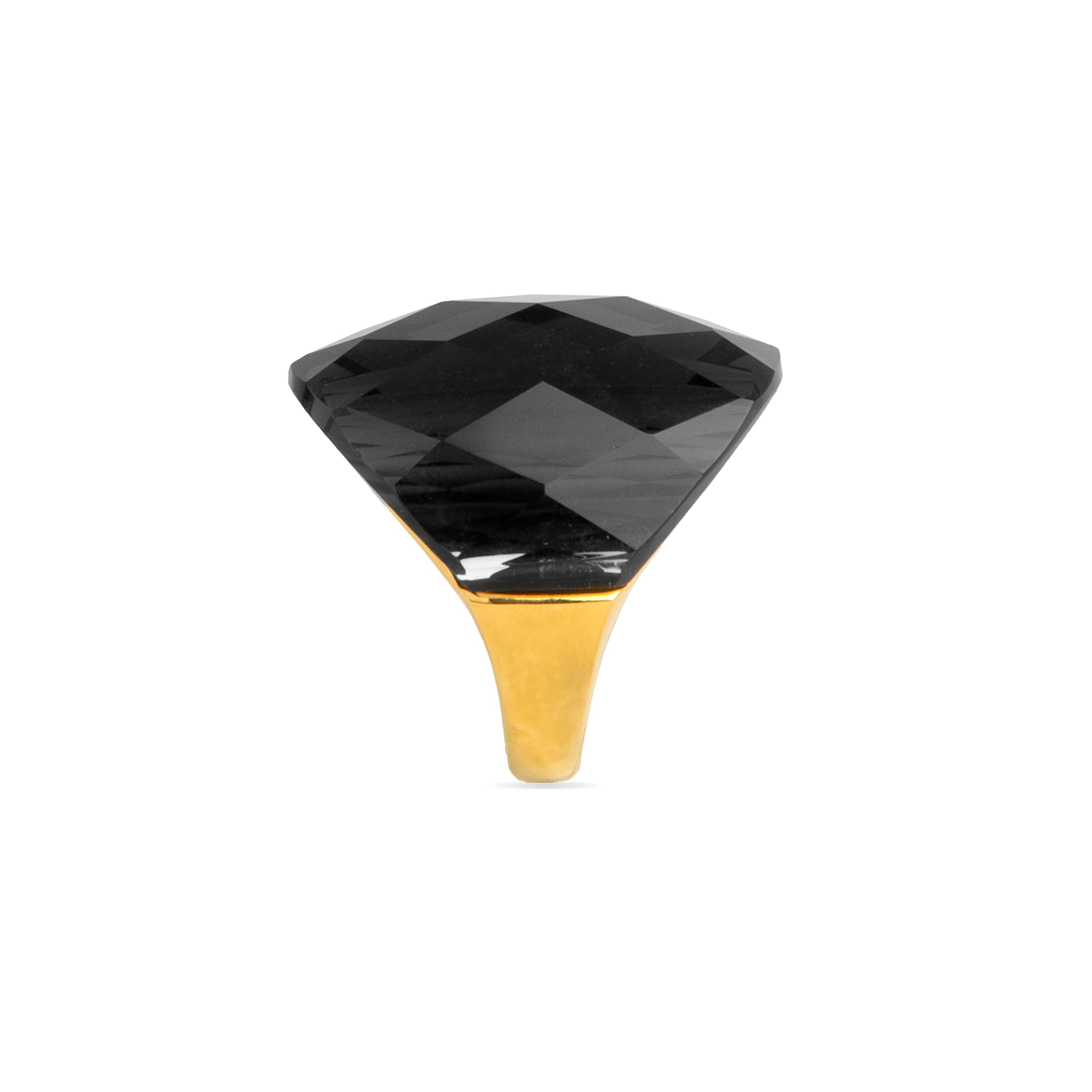 Bague en Quartz Hydrothermal Onyx finition en or jaune 18K - Konsil