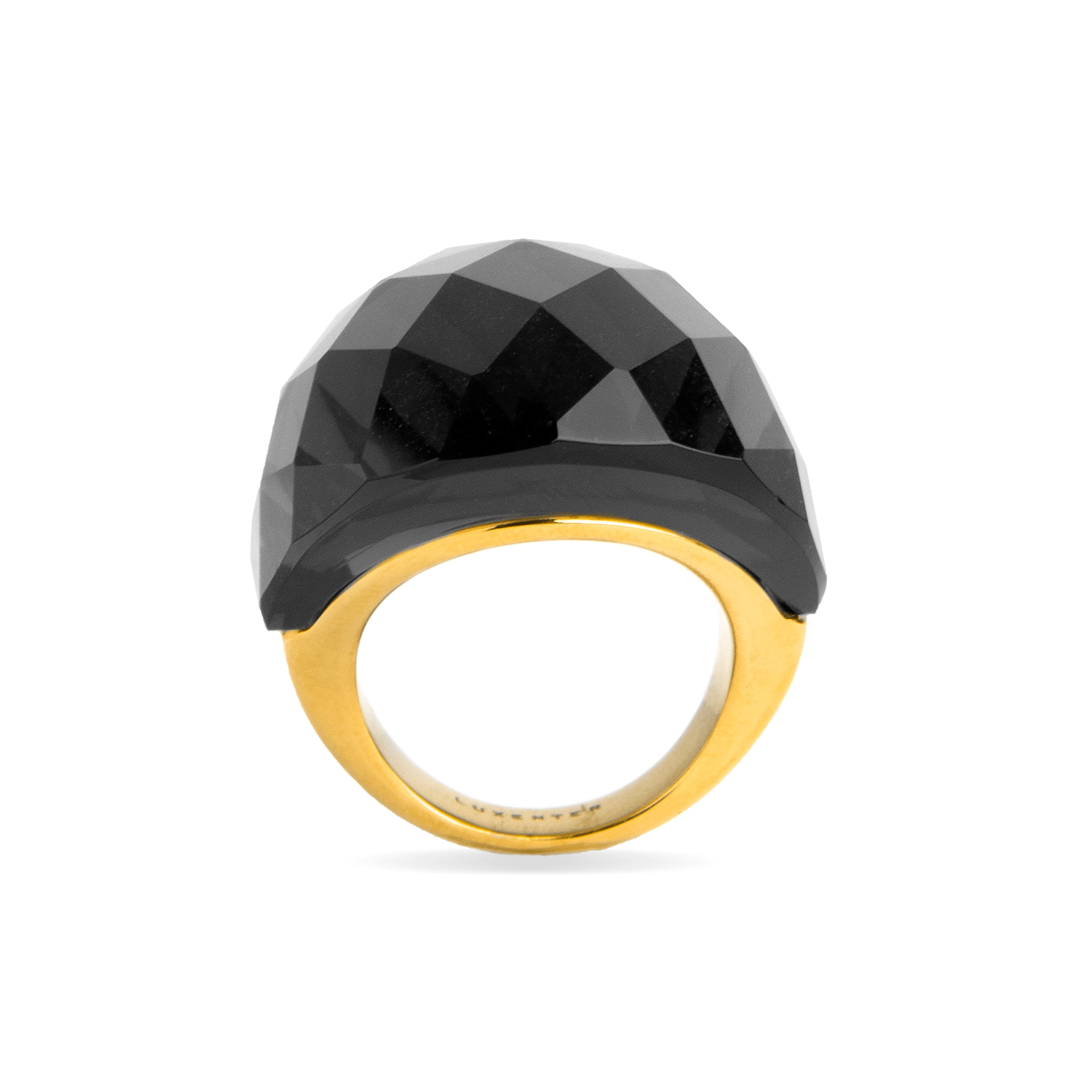 Bague en Quartz Hydrothermal Onyx finition en or jaune 18K - Konsil