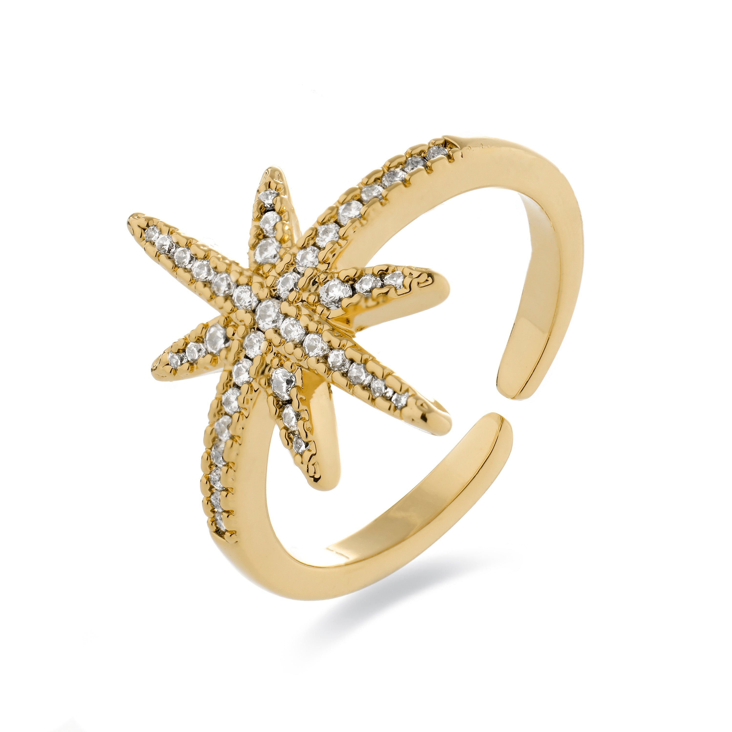 Anillo con Circonita Brillante acabado en oro amarillo 18K - Oriok