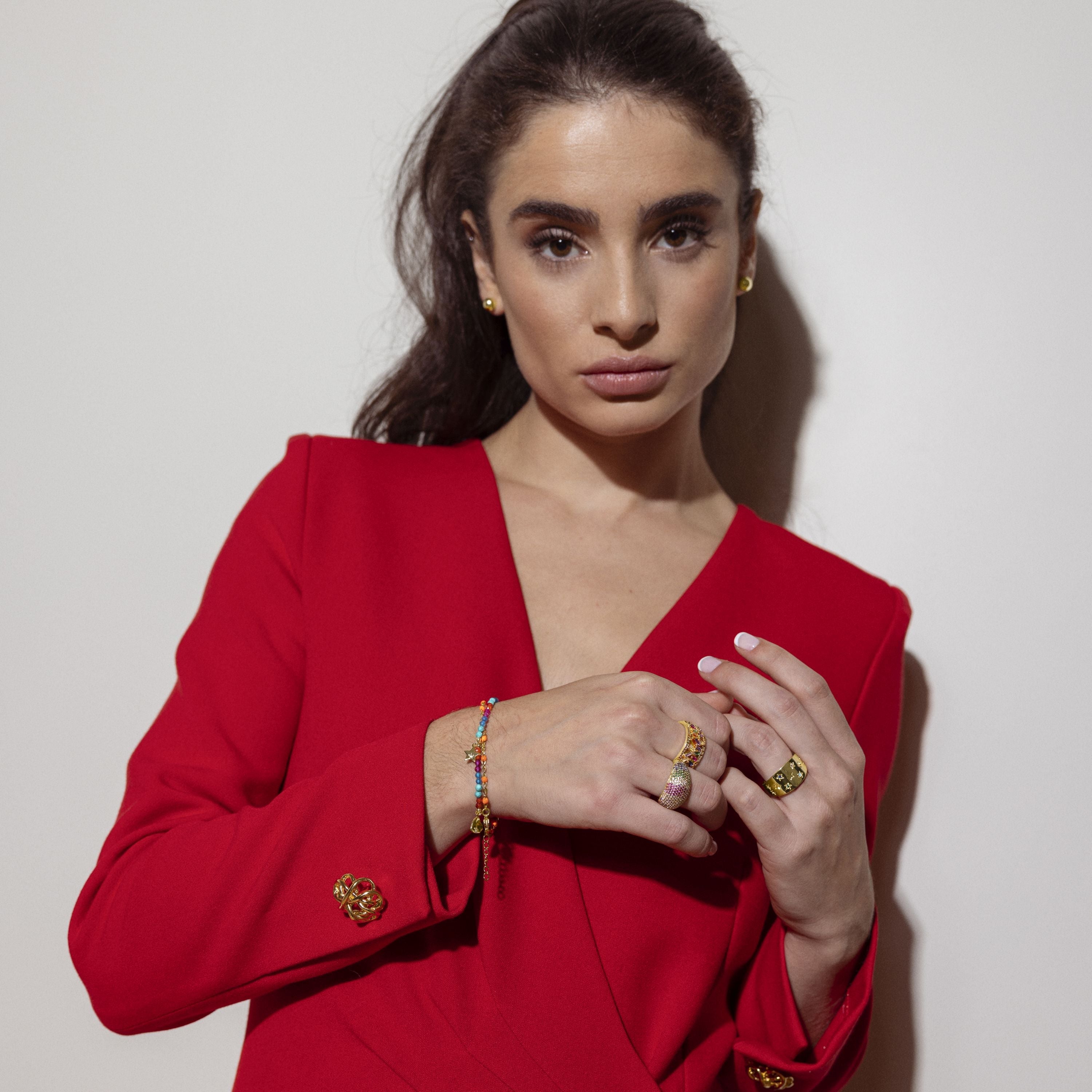 Ring mit Zirkonia, vergoldet in 18K Gelbgold - Etav