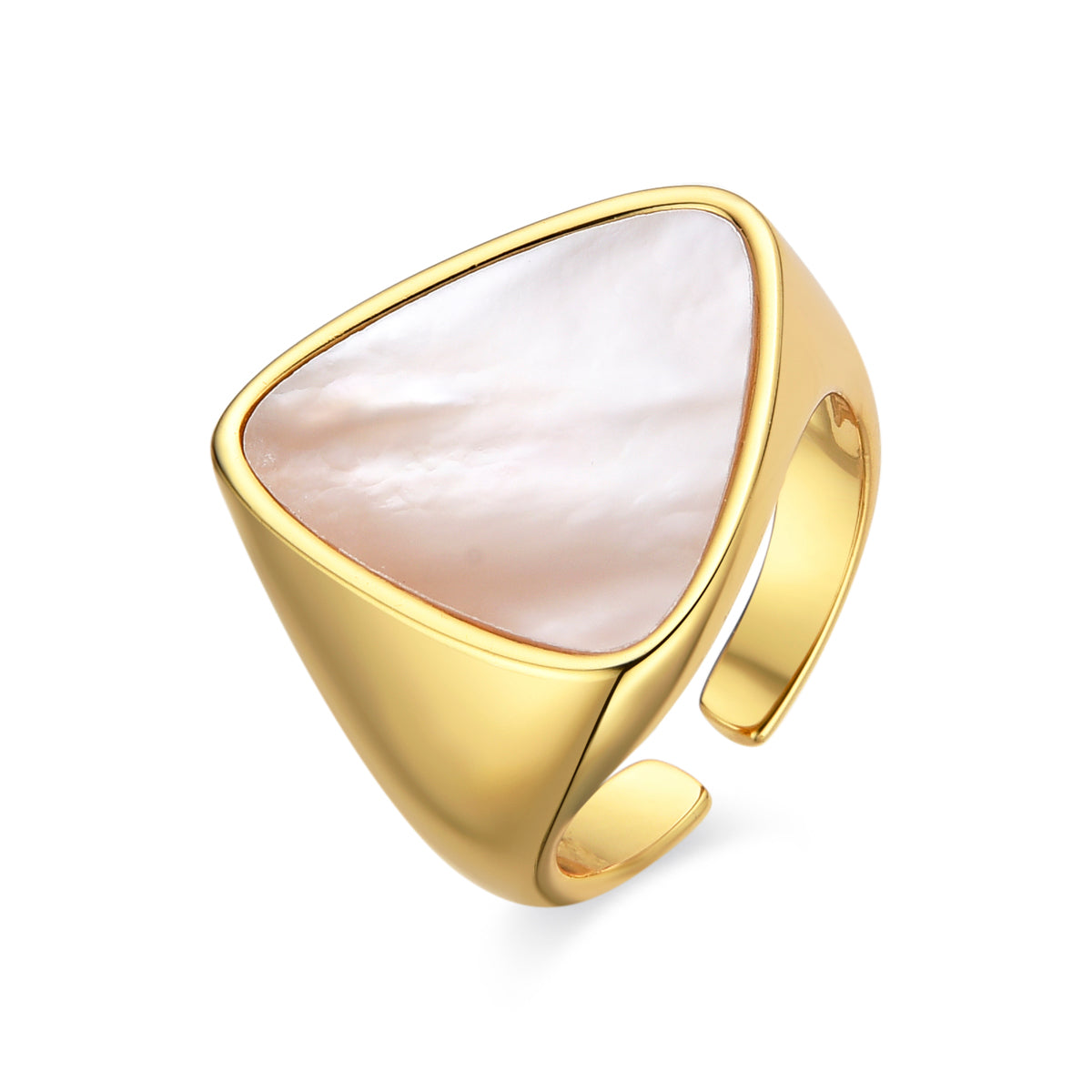 Bague en Mèreperle Blanche finition or 18k - Sune