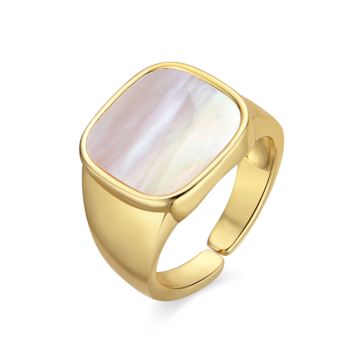 Bague en Nacre Blanche finition or 18k - Misau