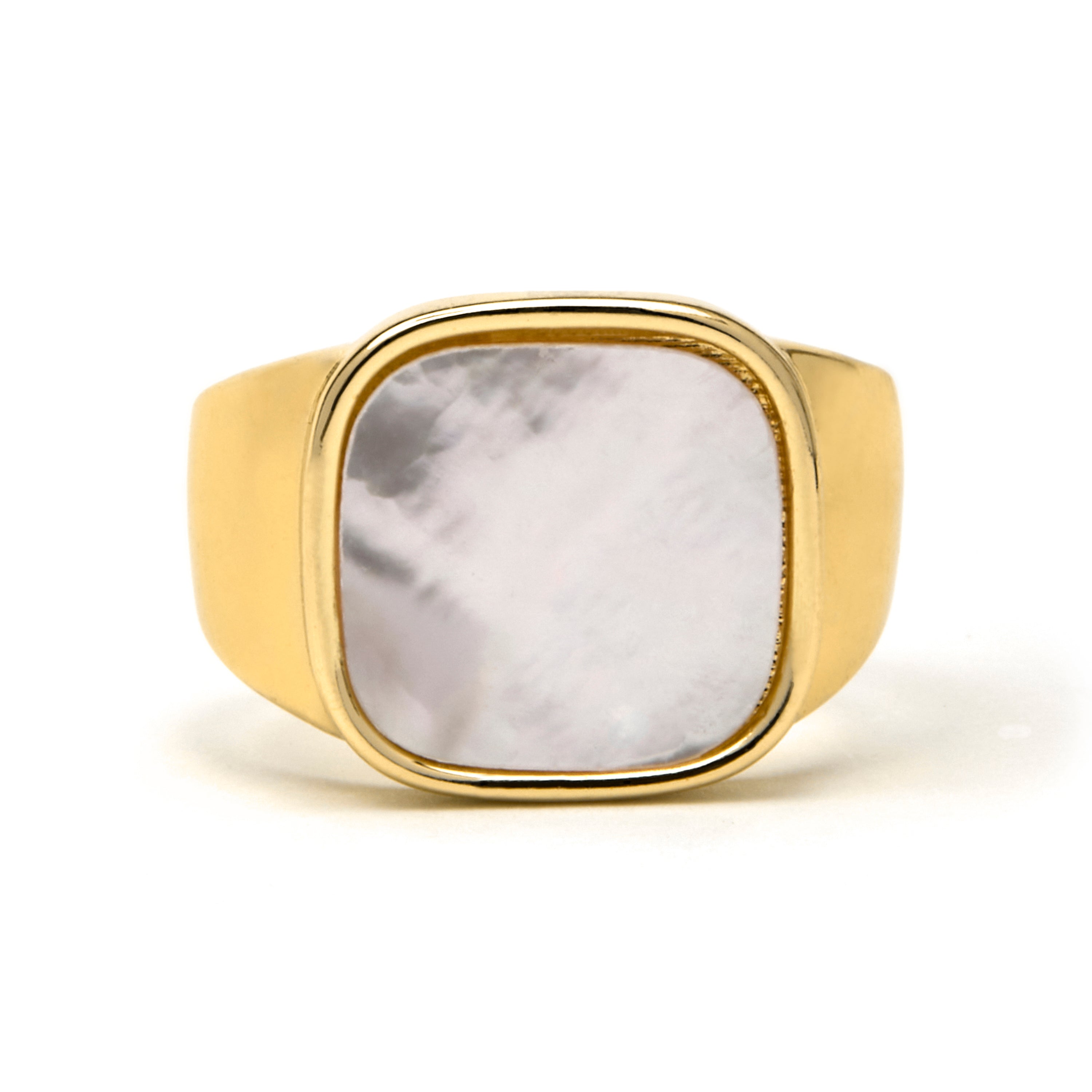 Bague en Nacre Blanche finition or 18k - Misau