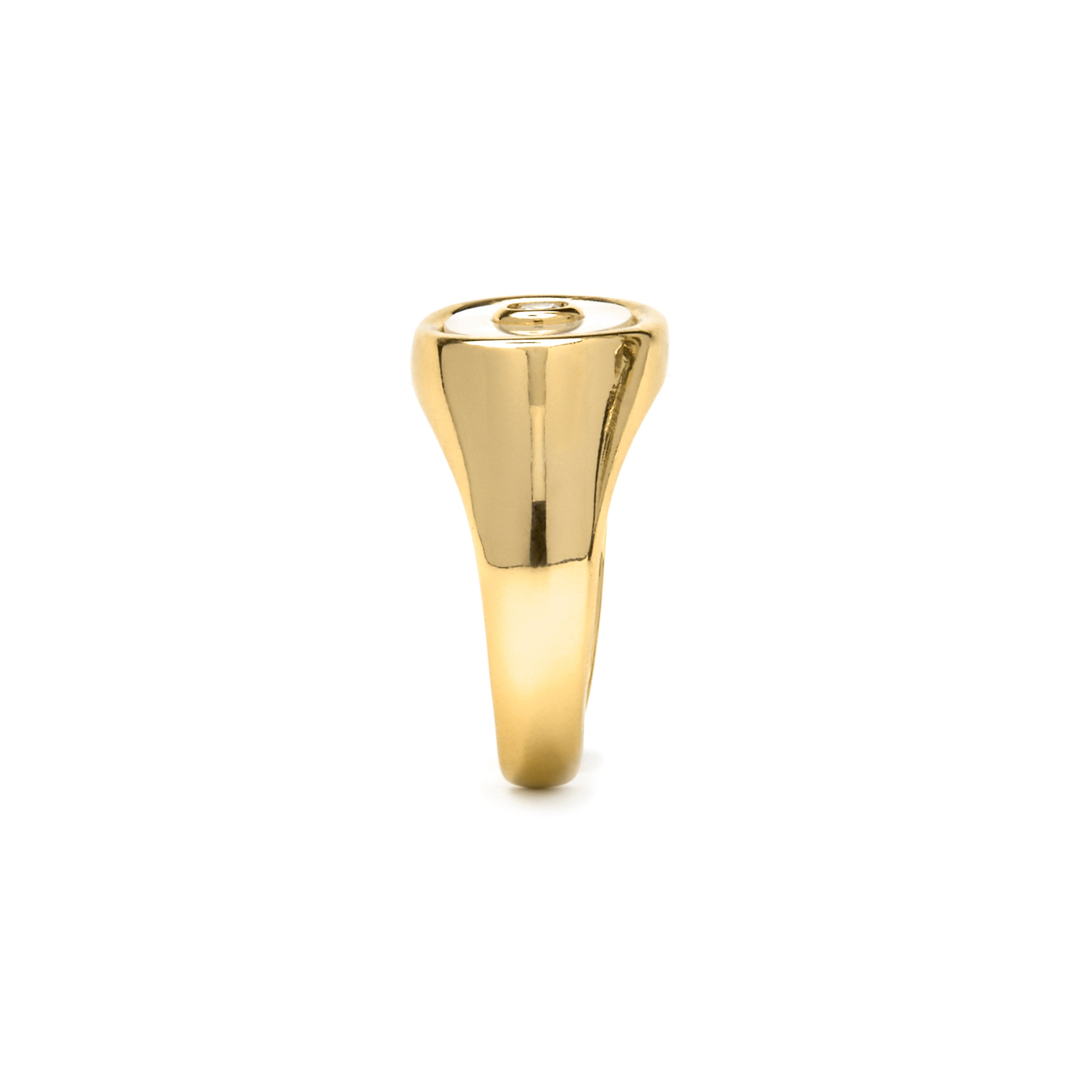 Ring met Witte Moederparel afgewerkt in 18k goud - Staxo