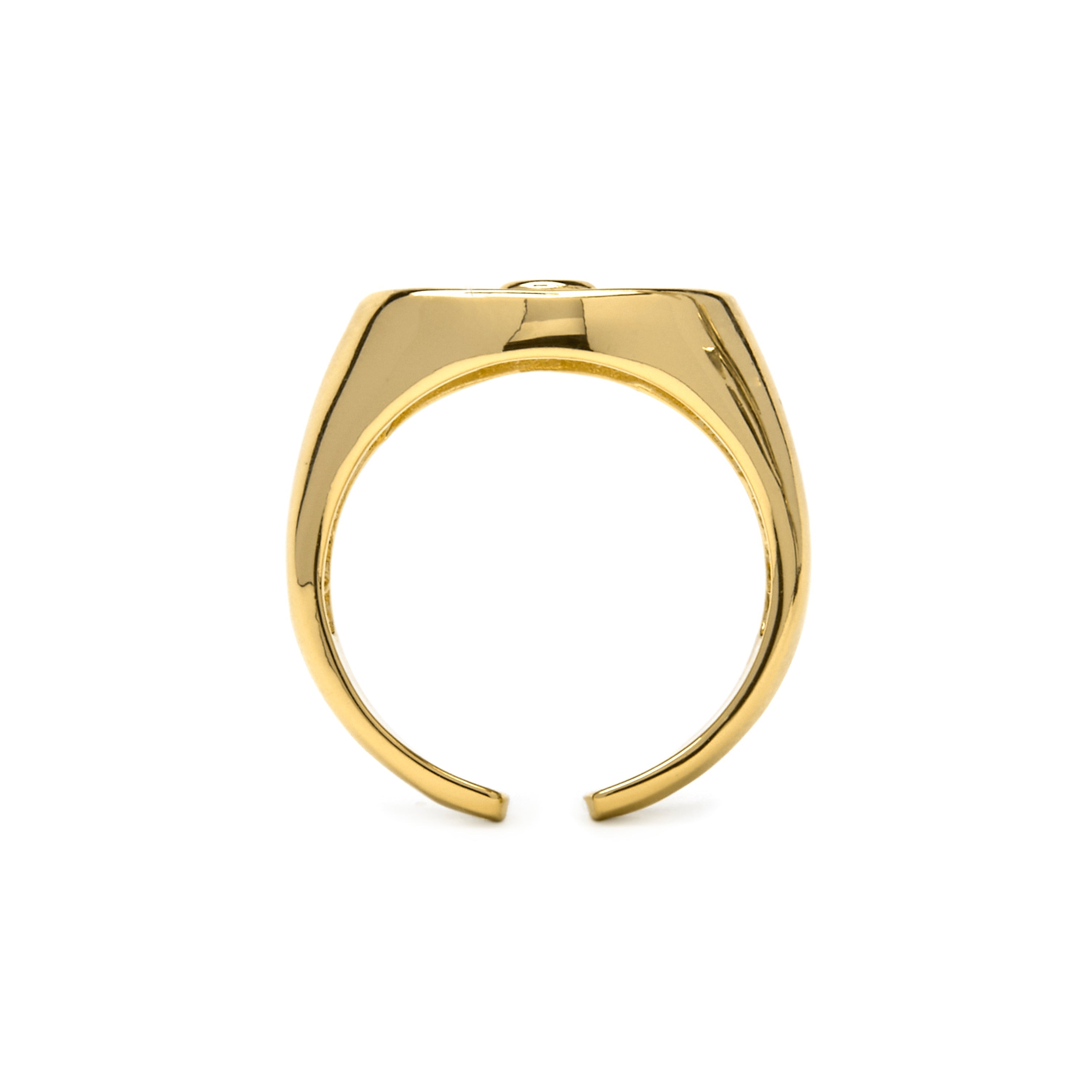 Ring met Witte Moederparel afgewerkt in 18k goud - Staxo