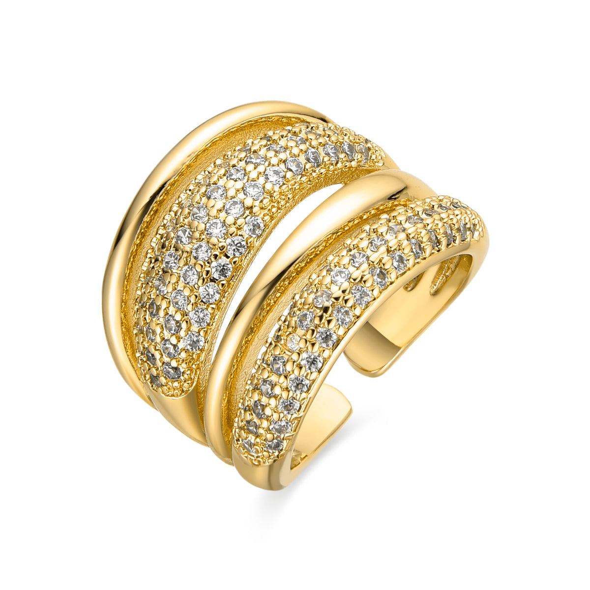Bague avec Zirconium Brillant finition or 18k - Merima