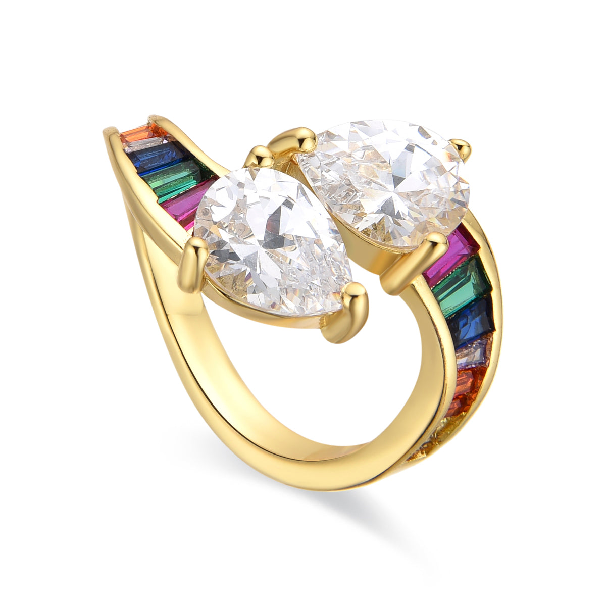 Anillo con Circonita Brillante acabado oro 18k - Darbia