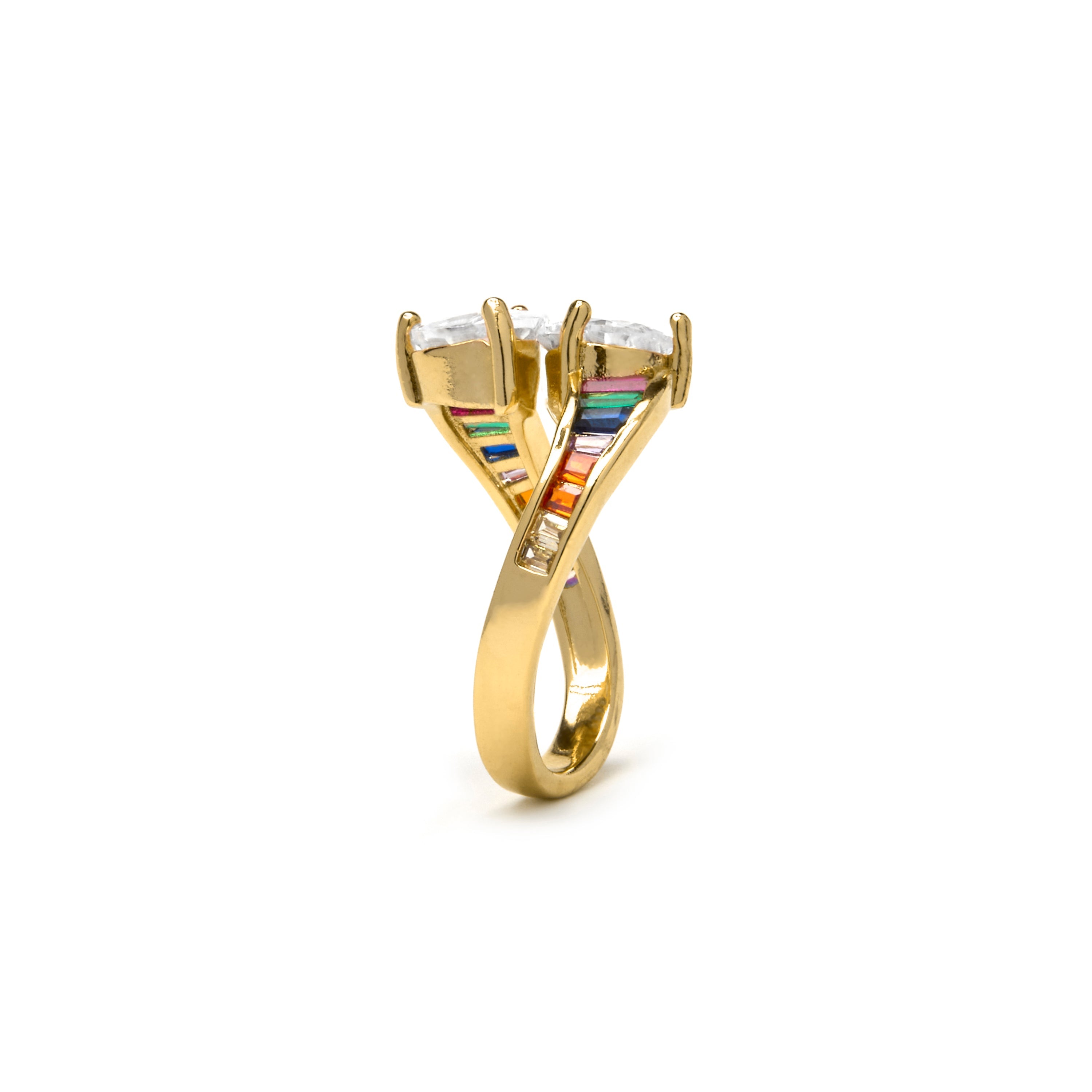 Ring mit strahlendem Zirkon, 18k Gold-Finish - Darbia
