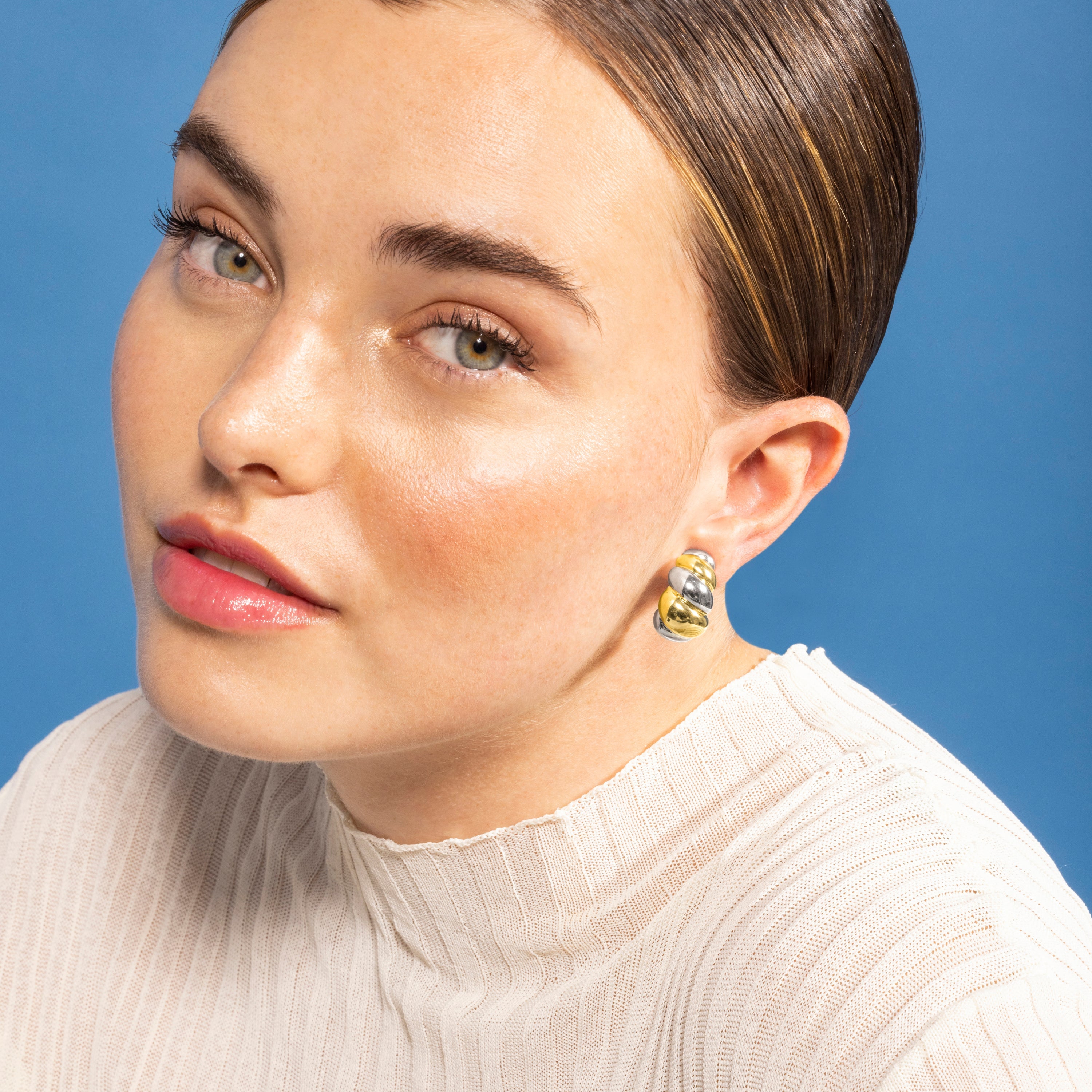 Pendientes acabados en oro rosa 18K - Aliwa