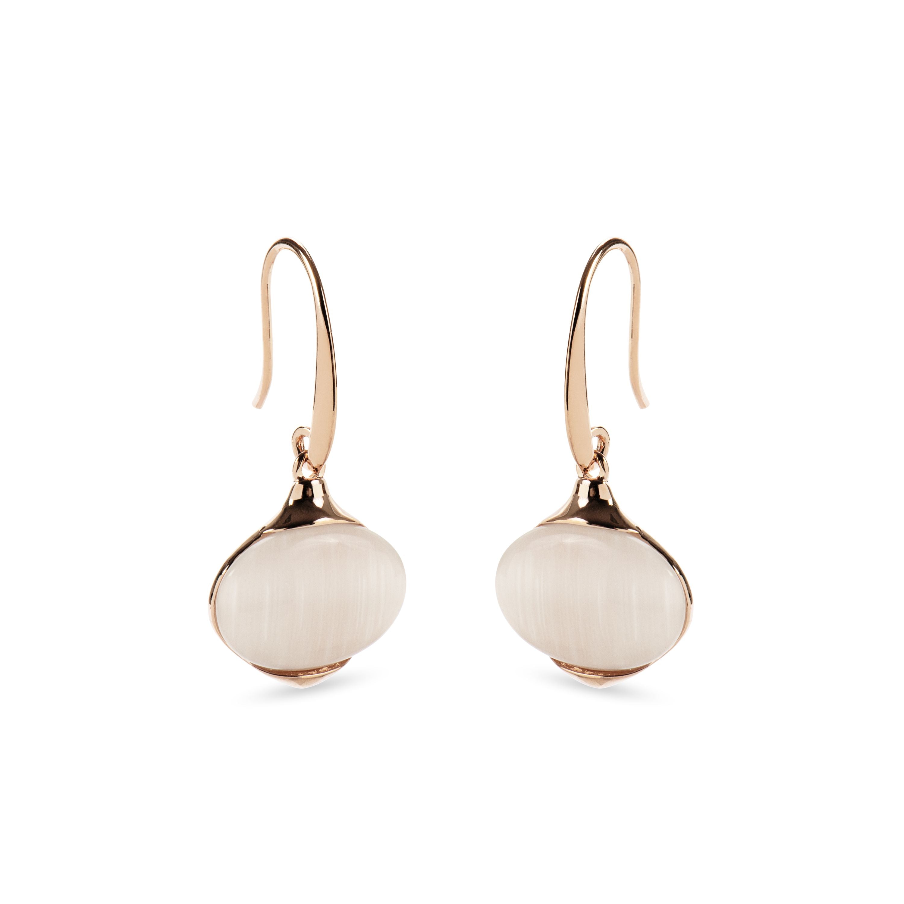 Pendientes de Ojo de Gato acabados en oro rosa 18K - Jelani