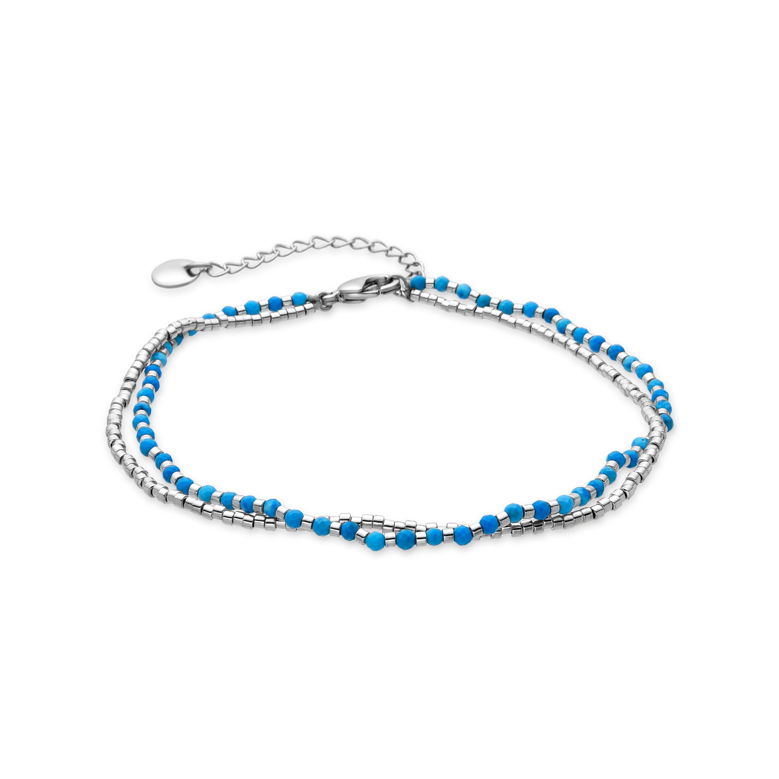 Pulsera con Cristal Azul acabado plata - Lidrin