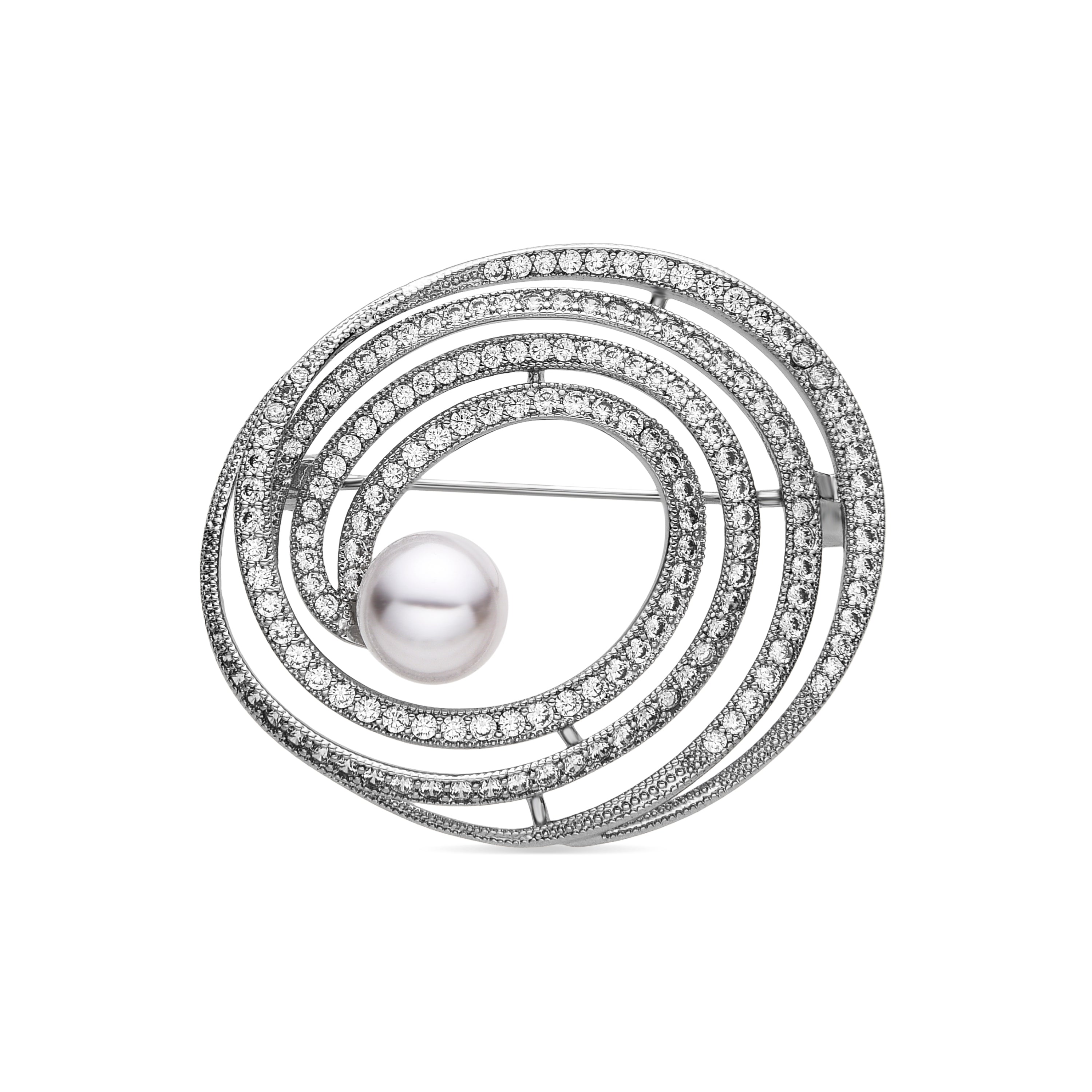 Spilla con Zirconia Brillante finitura argento - Telah