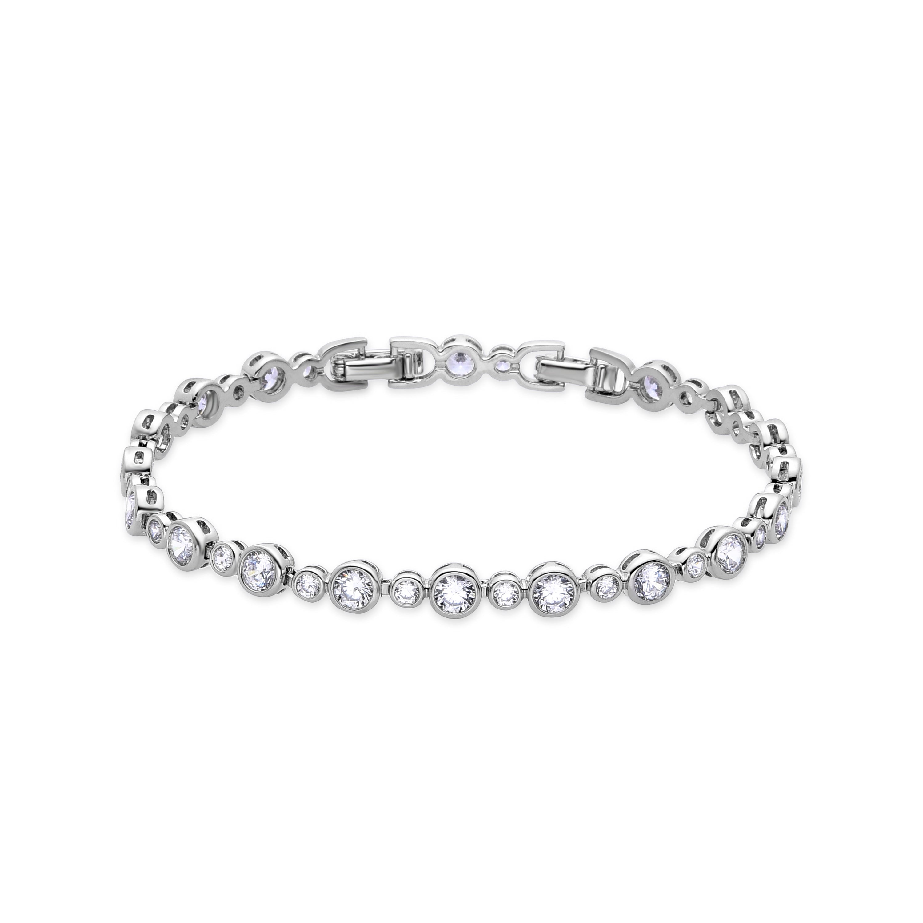 Pulsera con Circonita Brillante acabada en rodio - Diha
