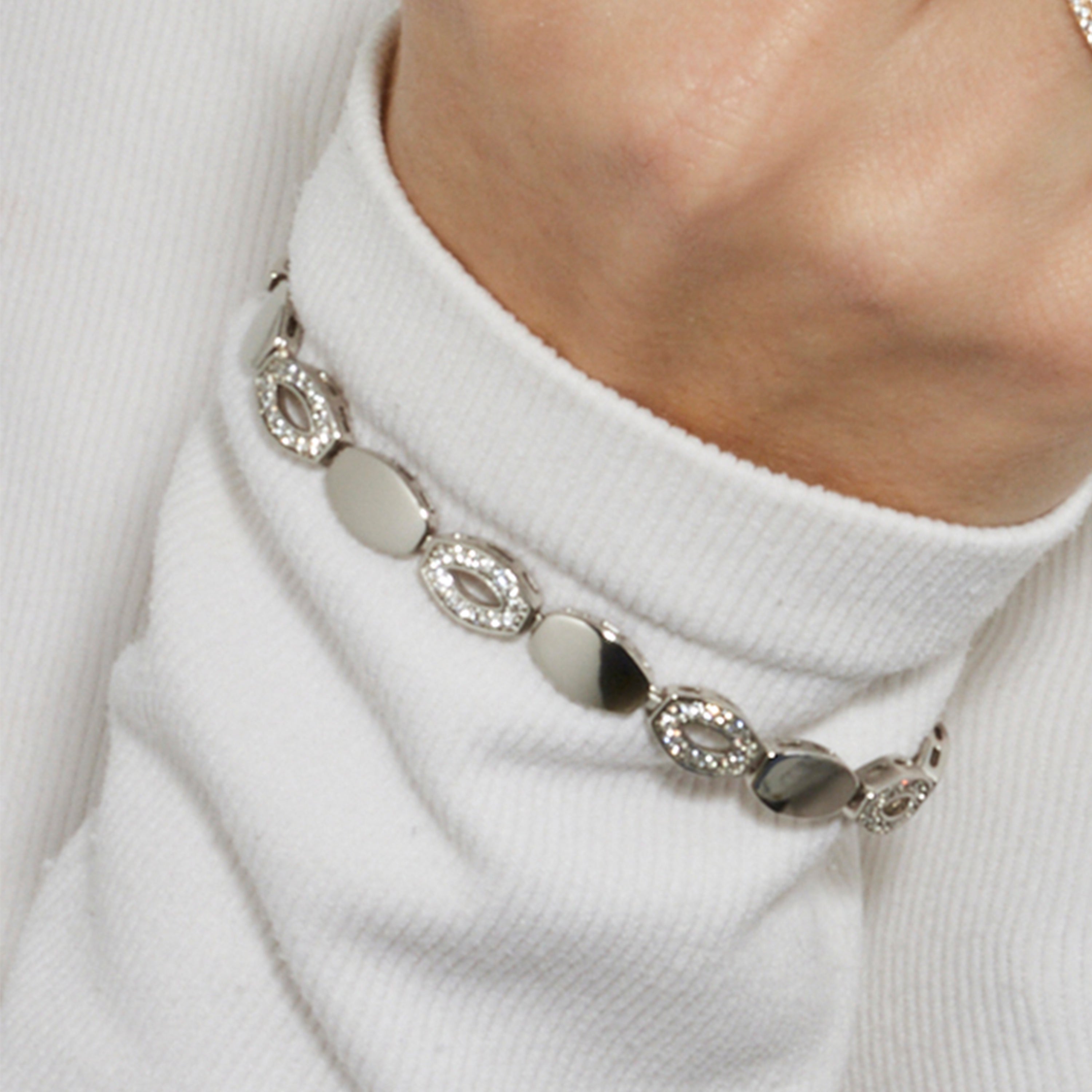 Bracciale con Zirconia Brillante finitura argento - Livas