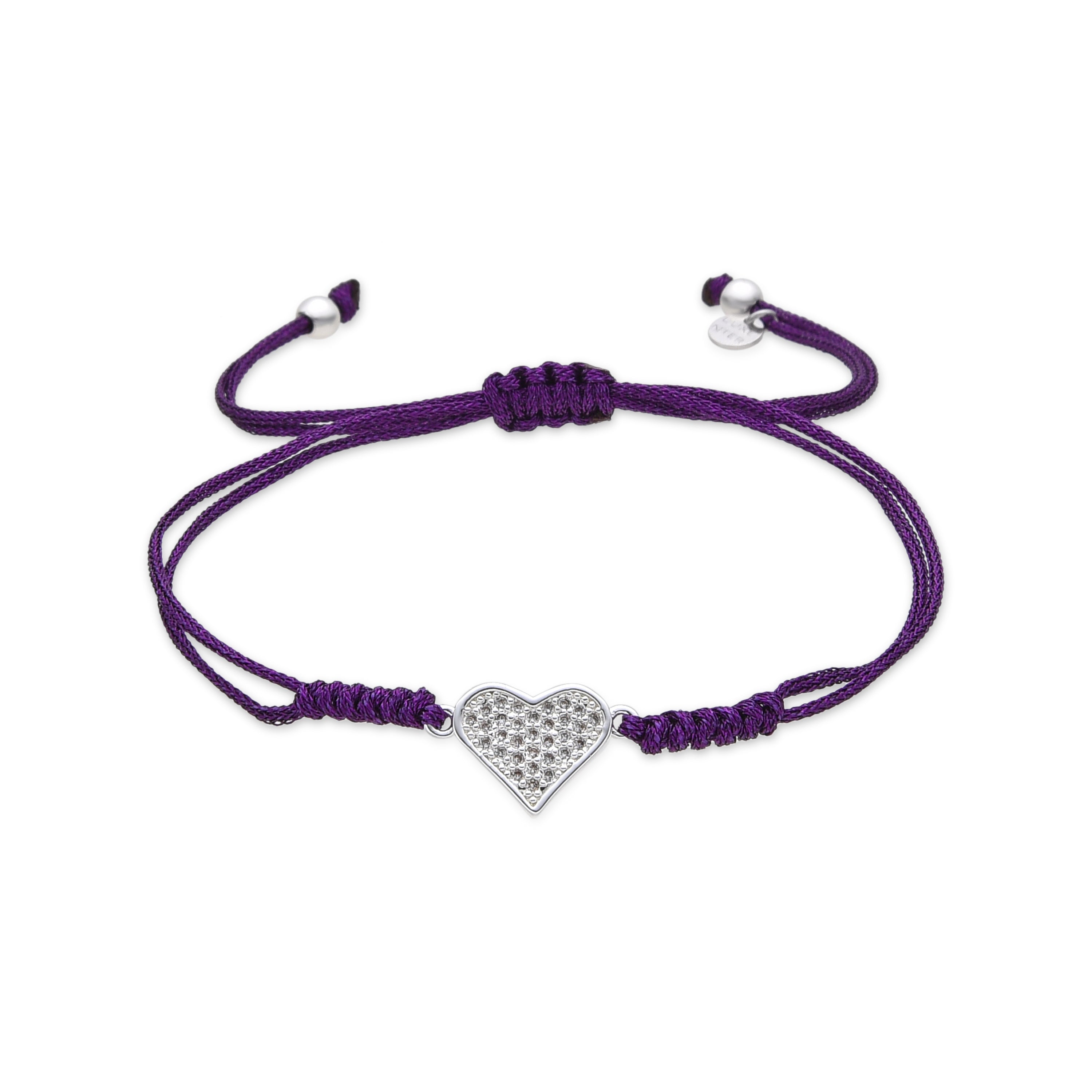 Zilveren armband met schitterende zirkonia - Hart