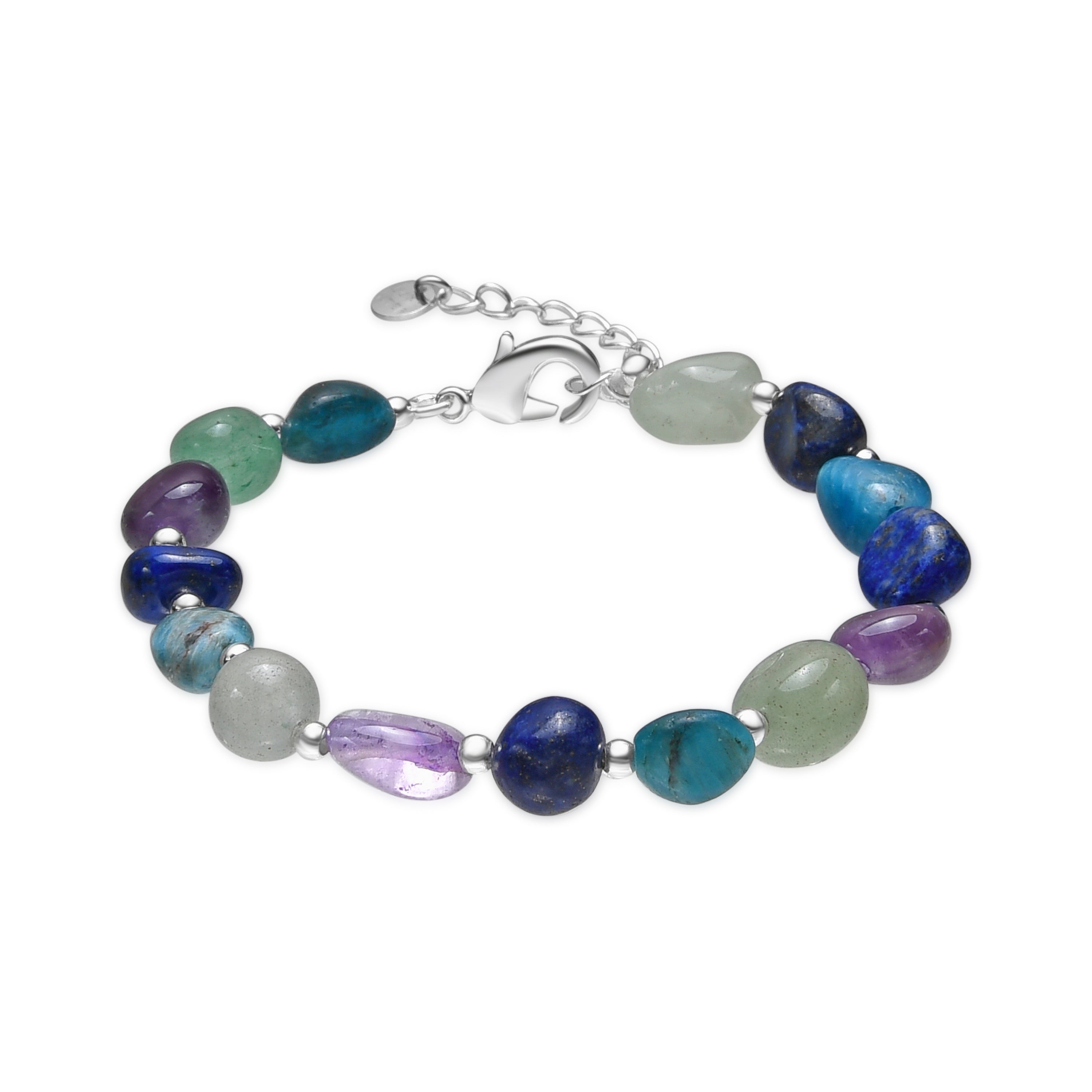 Pulsera acabado plata y Amatista Natural - Umavi