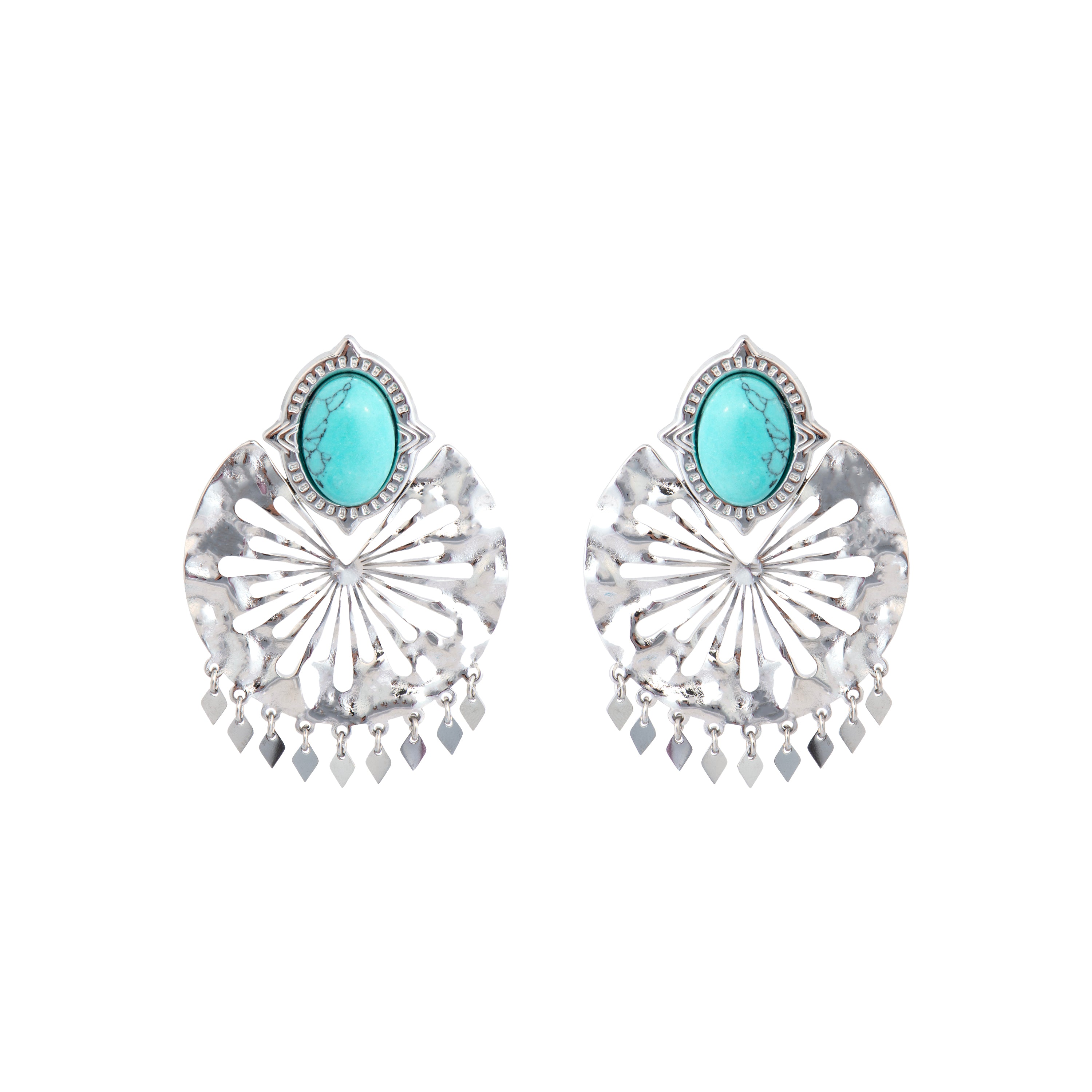Pendientes acabado plata y Amazonita - Kumora