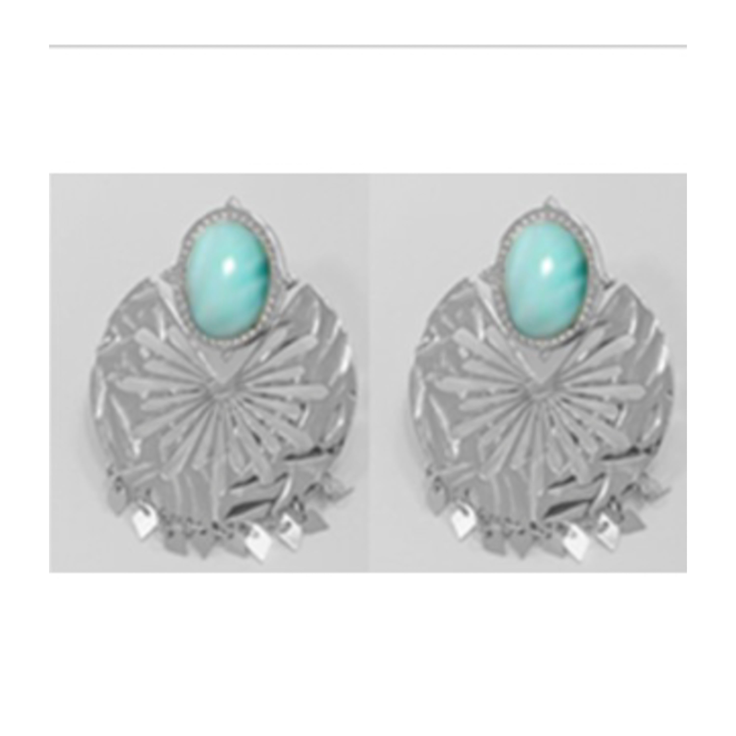 Silver finish earrings and Amazonite - Kumora