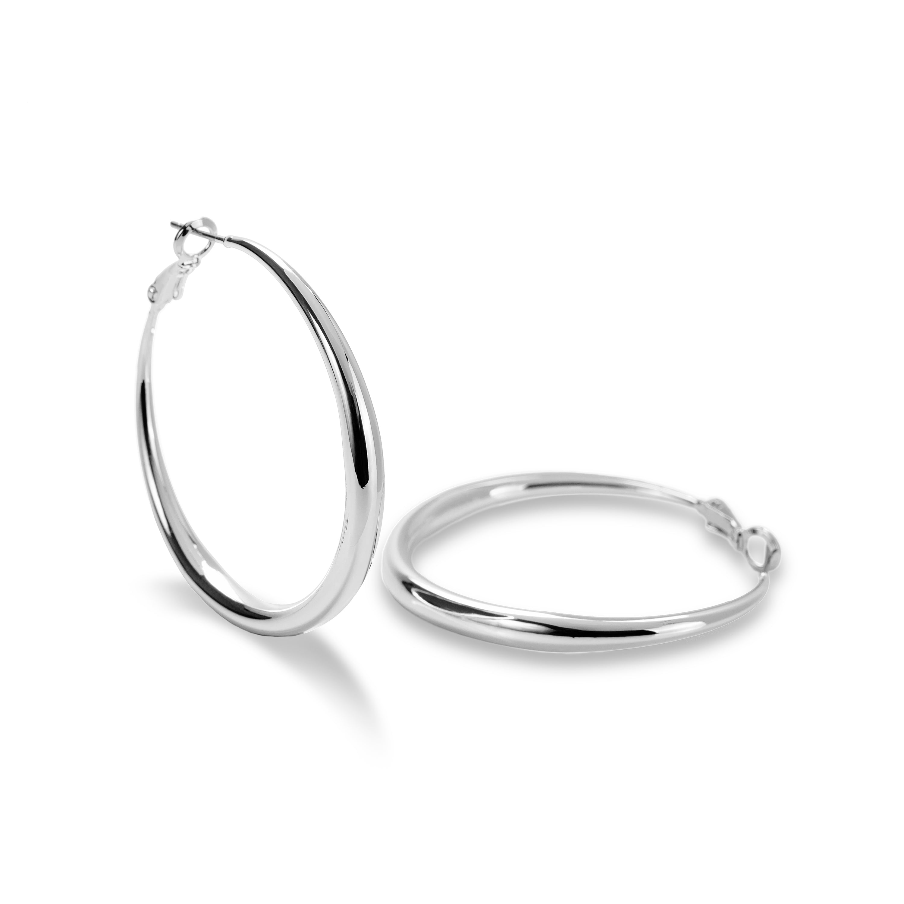 Rhodium-finished earrings - Sira