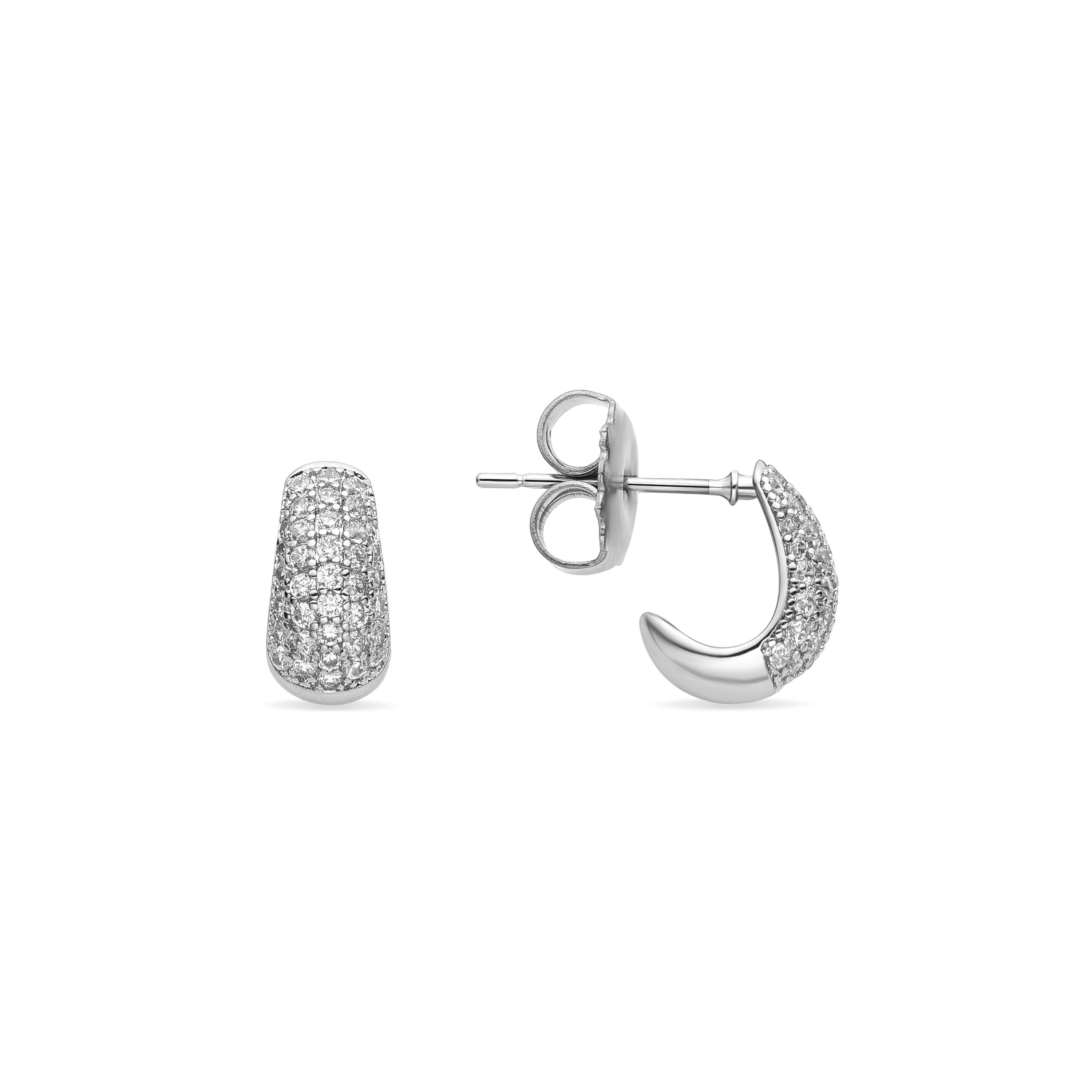 Pendientes de Circonita Brillante acabados en rodio - Greko