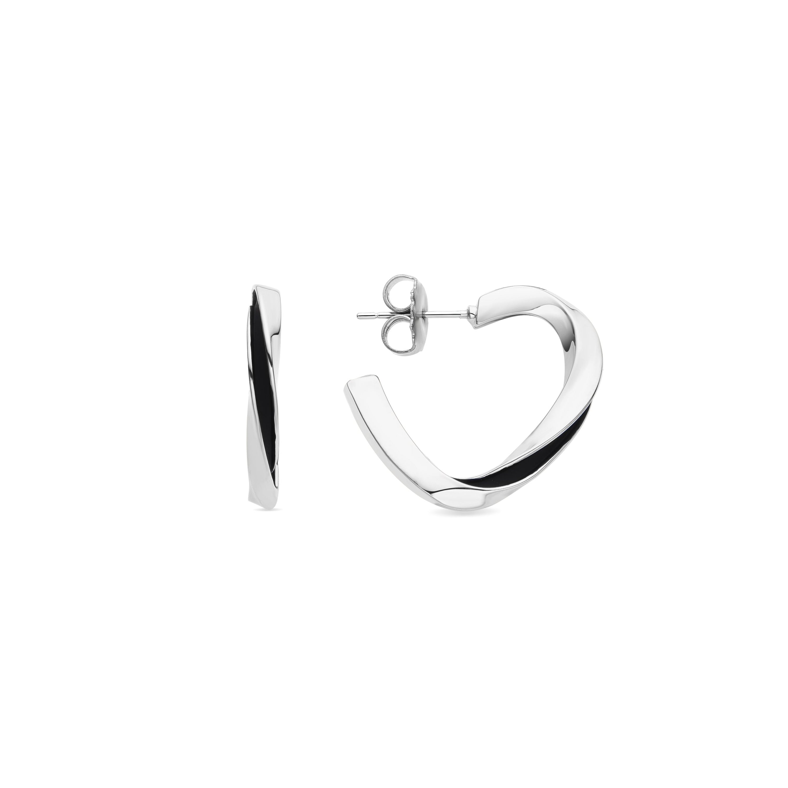 Boucles d'oreilles finies en rhodium - Nuosi