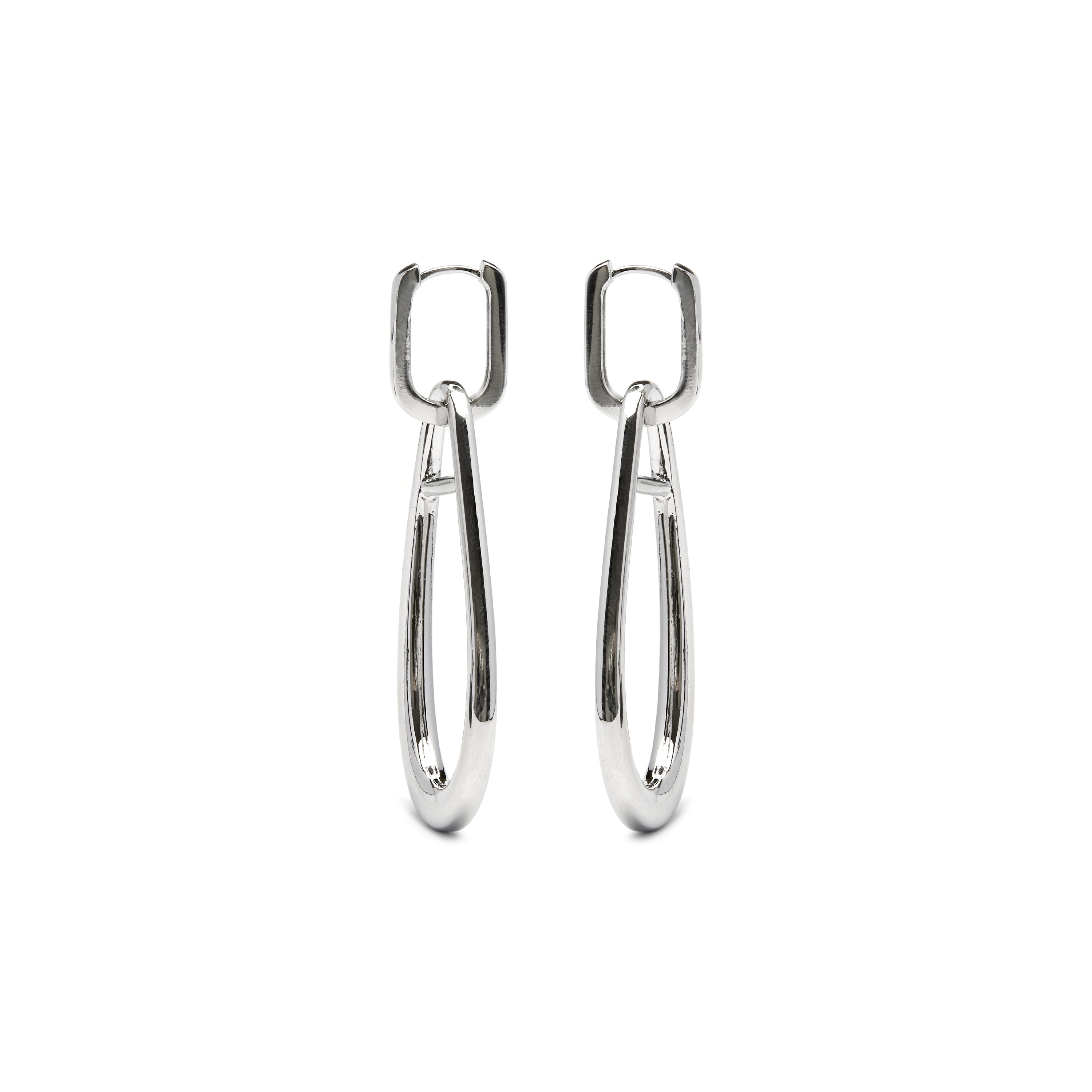 Boucles d'oreilles finies en rhodium - Salsah