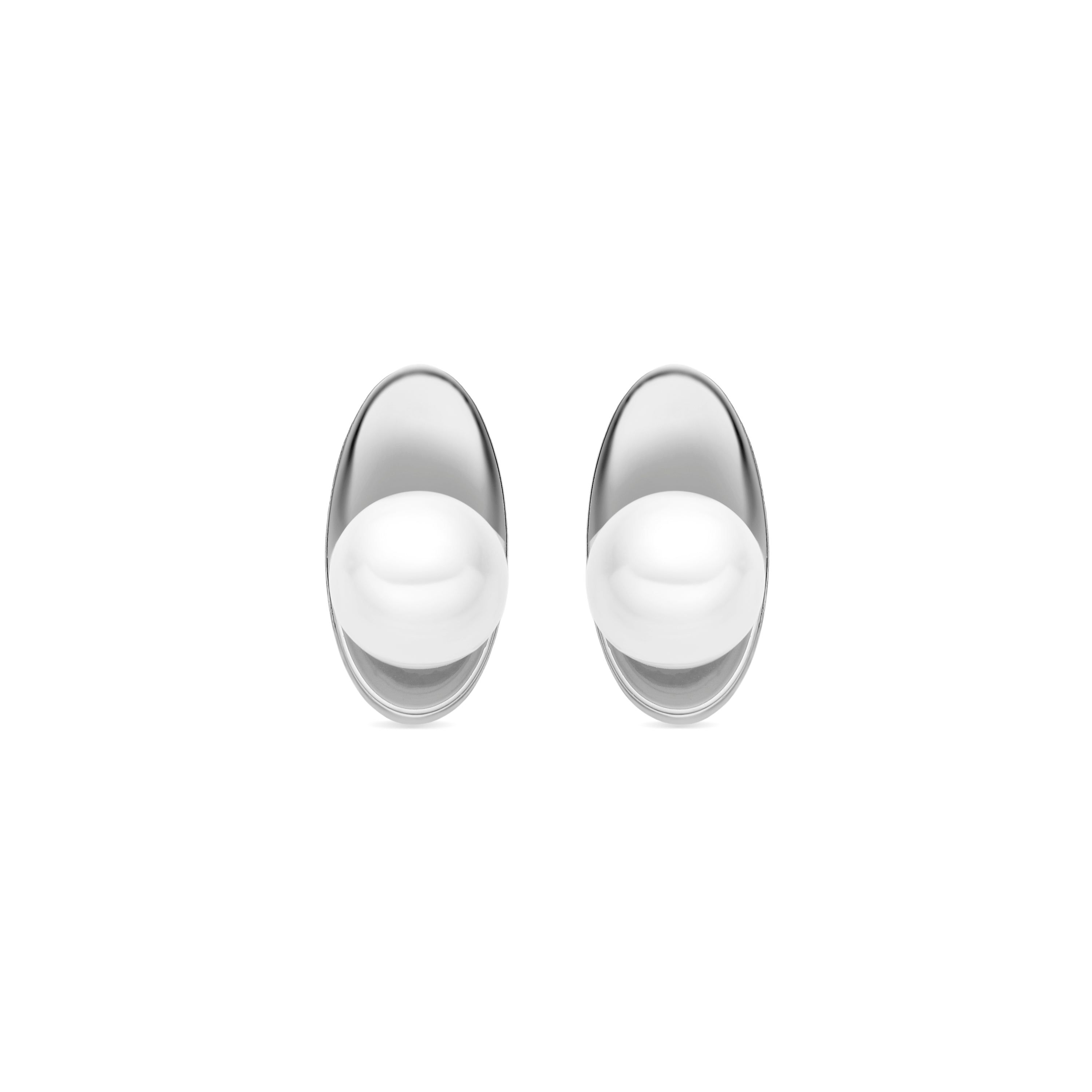 Pendientes con Perla Blanca acabado plata - Lyhu