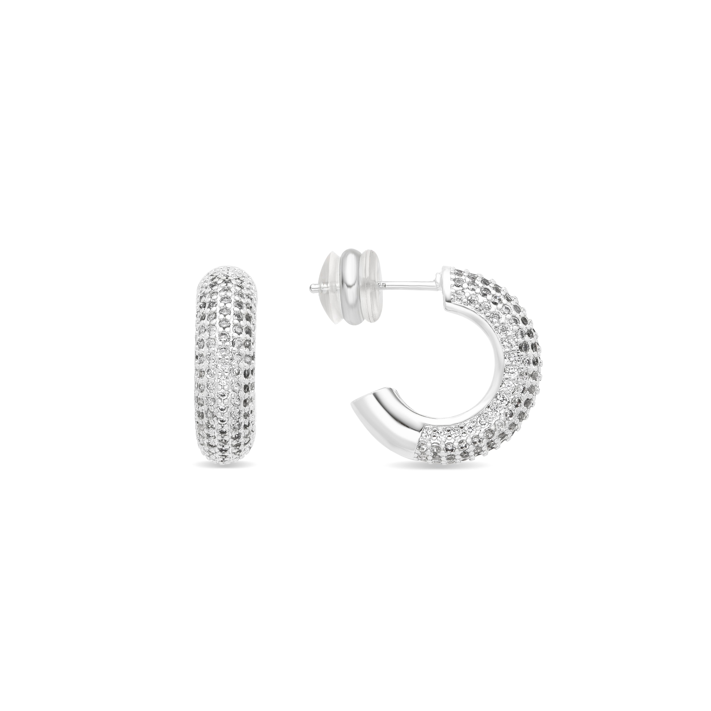 Pendientes acabado plata y Circonita Brillante - Niras