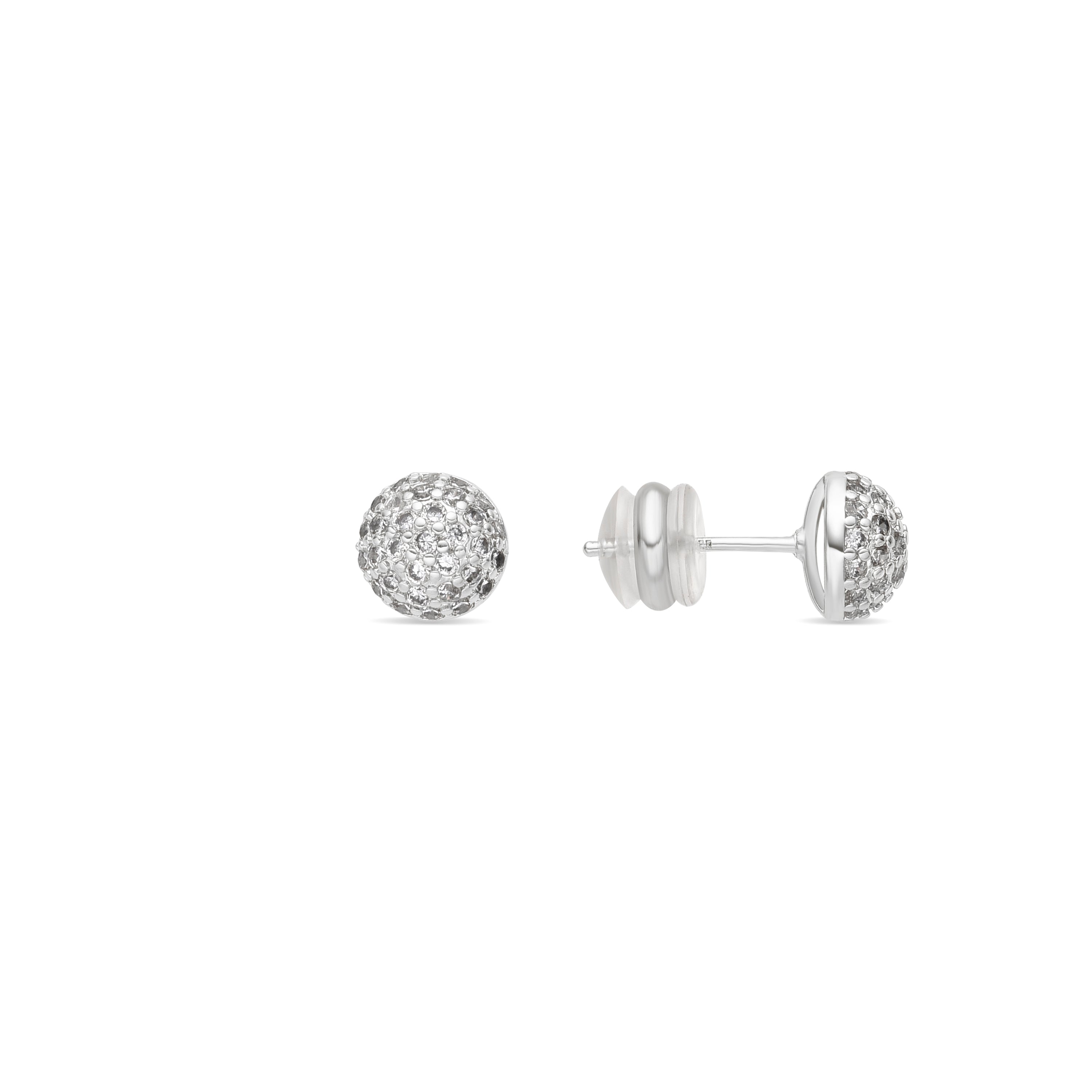 Pendientes acabado plata y Circonita Brillante - Ramir