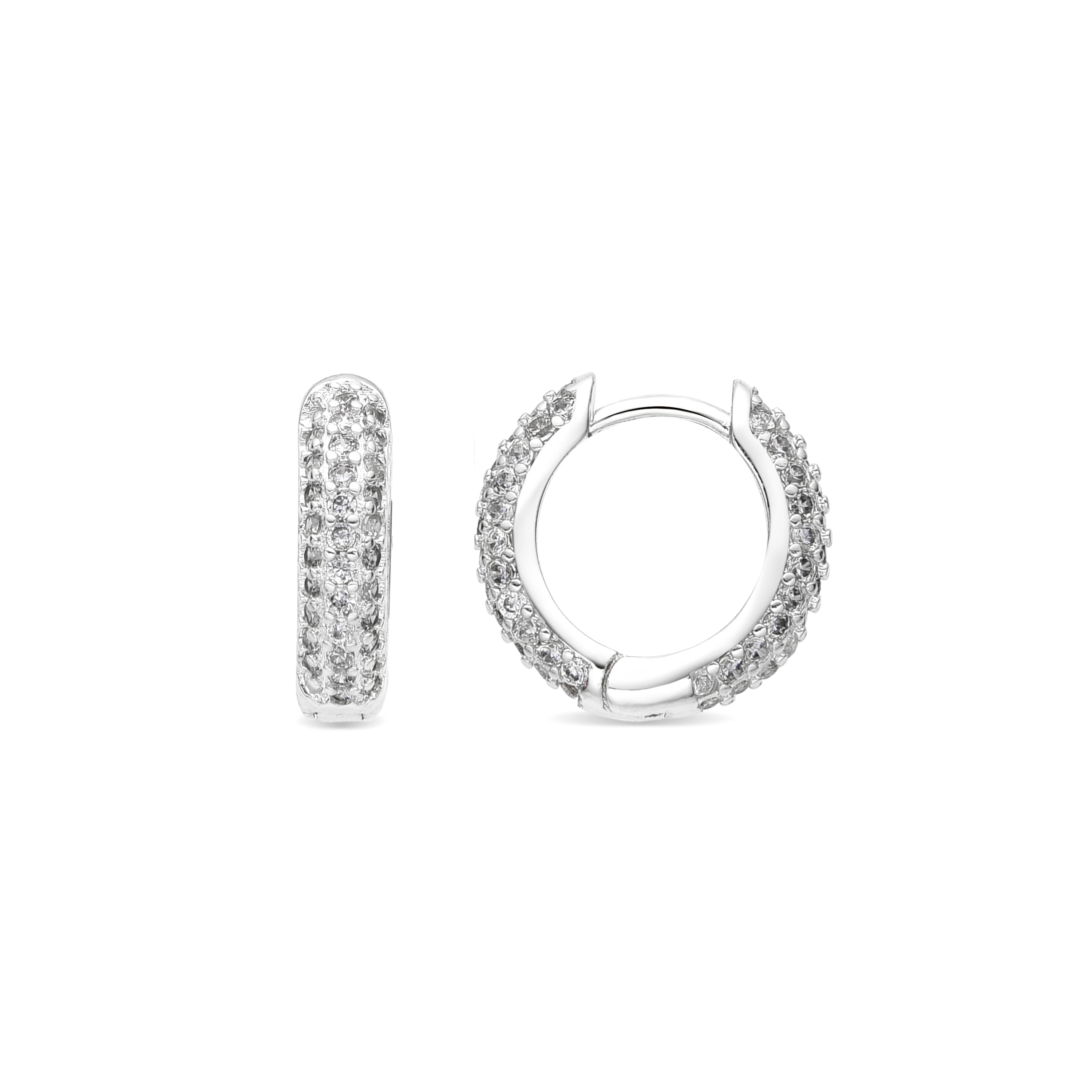 Pendientes acabado plata y Circonita Brillante - Lesrat
