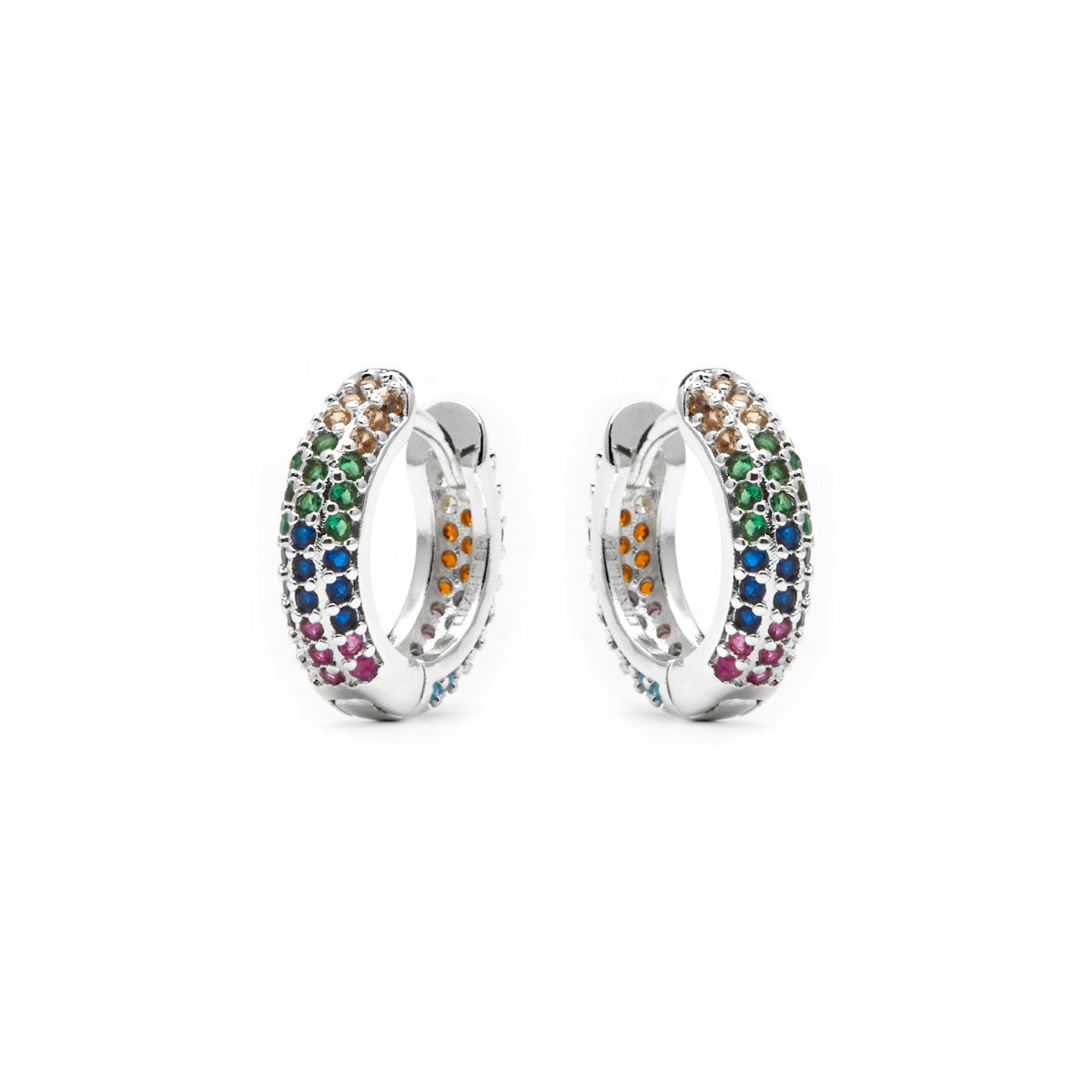 Pendientes acabado plata y Circonita Multicolor - Lesrat