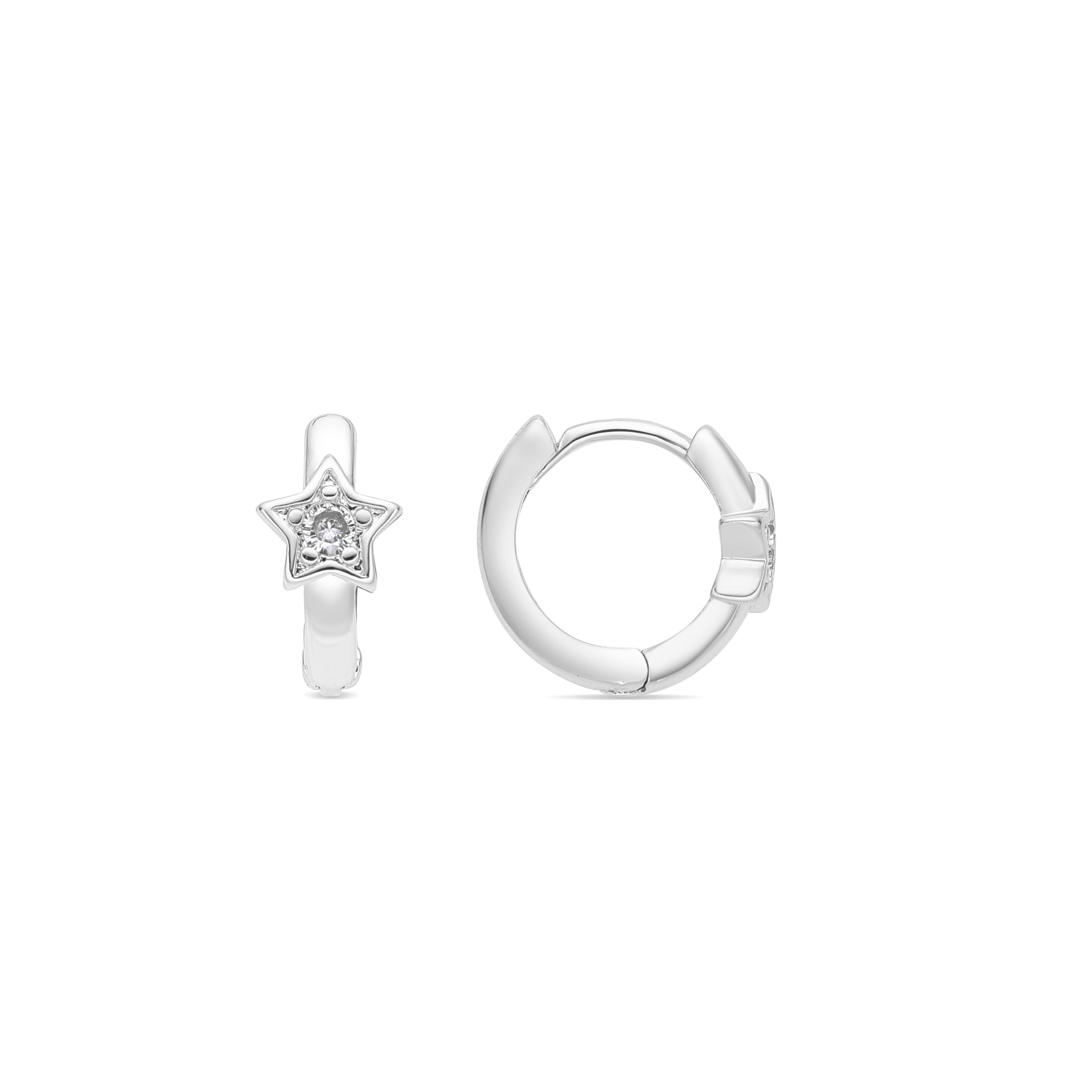 Pendientes acabado plata y Circonita Brillante - Ktyu